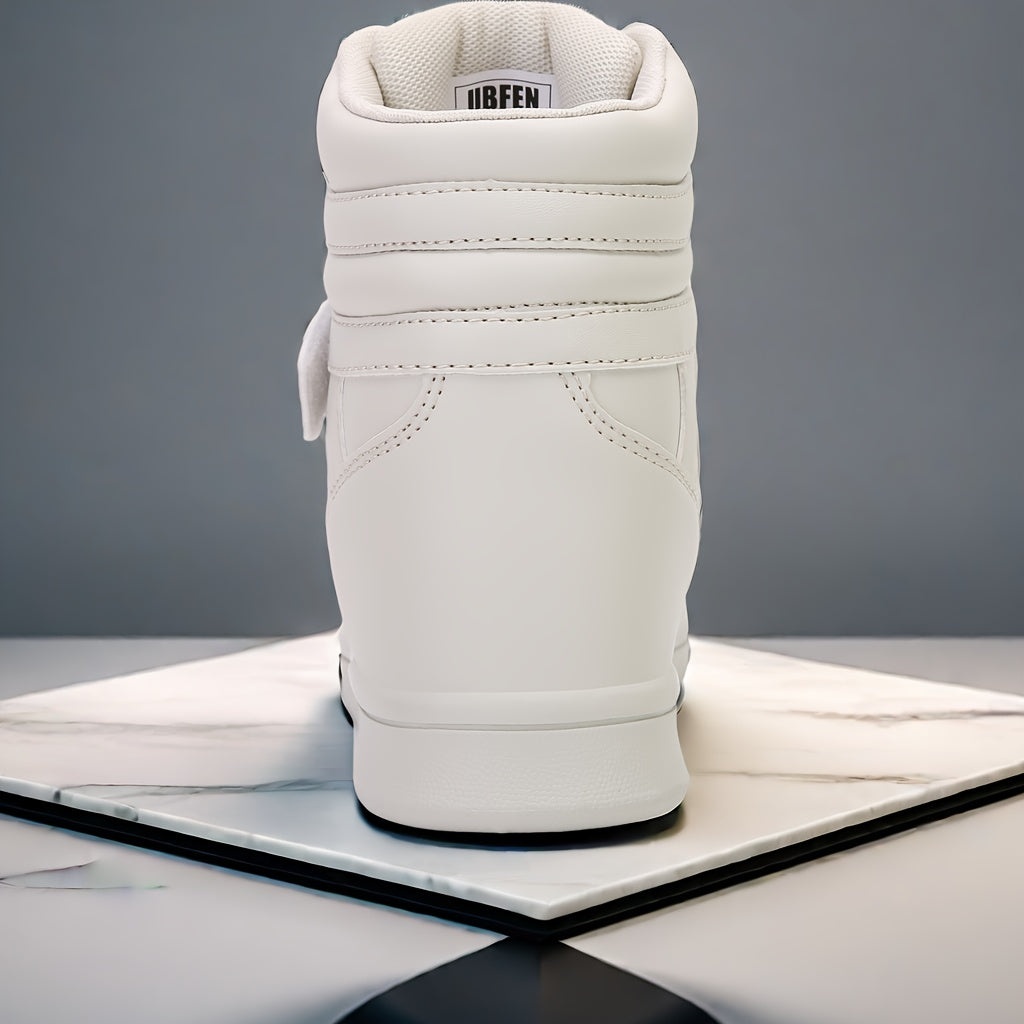 Retro High Top Sneakers With Hidden Wedge Heel Comfort