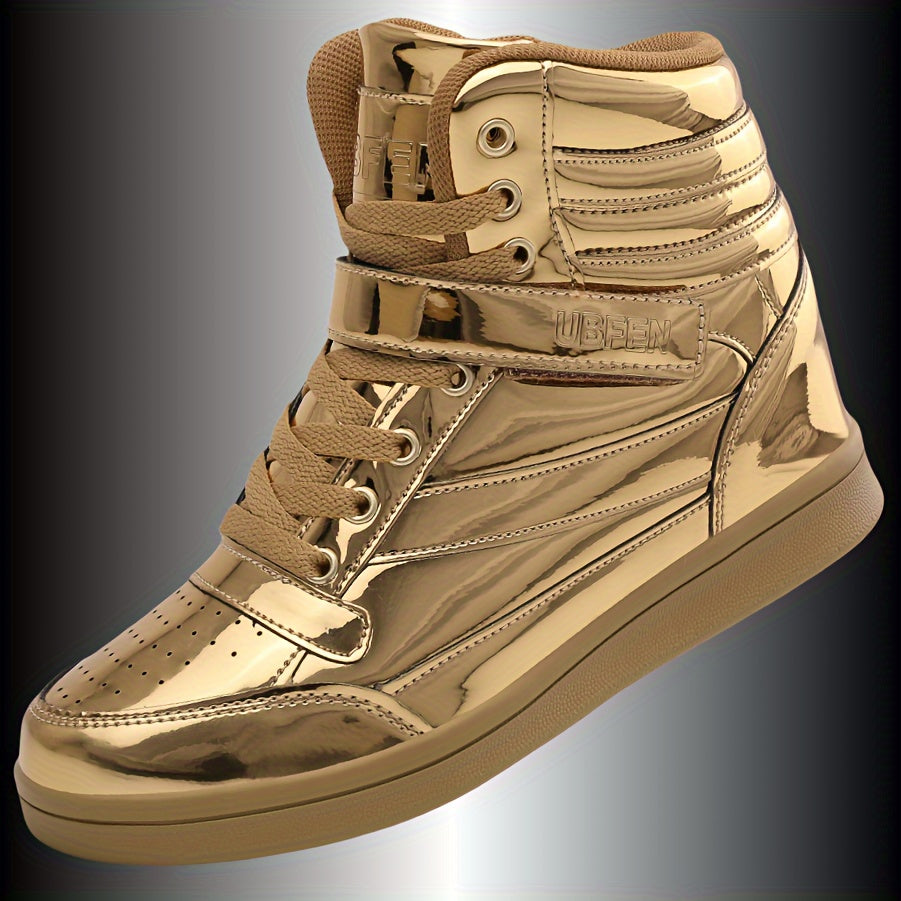Retro High Top Sneakers With Hidden Wedge Heel Comfort