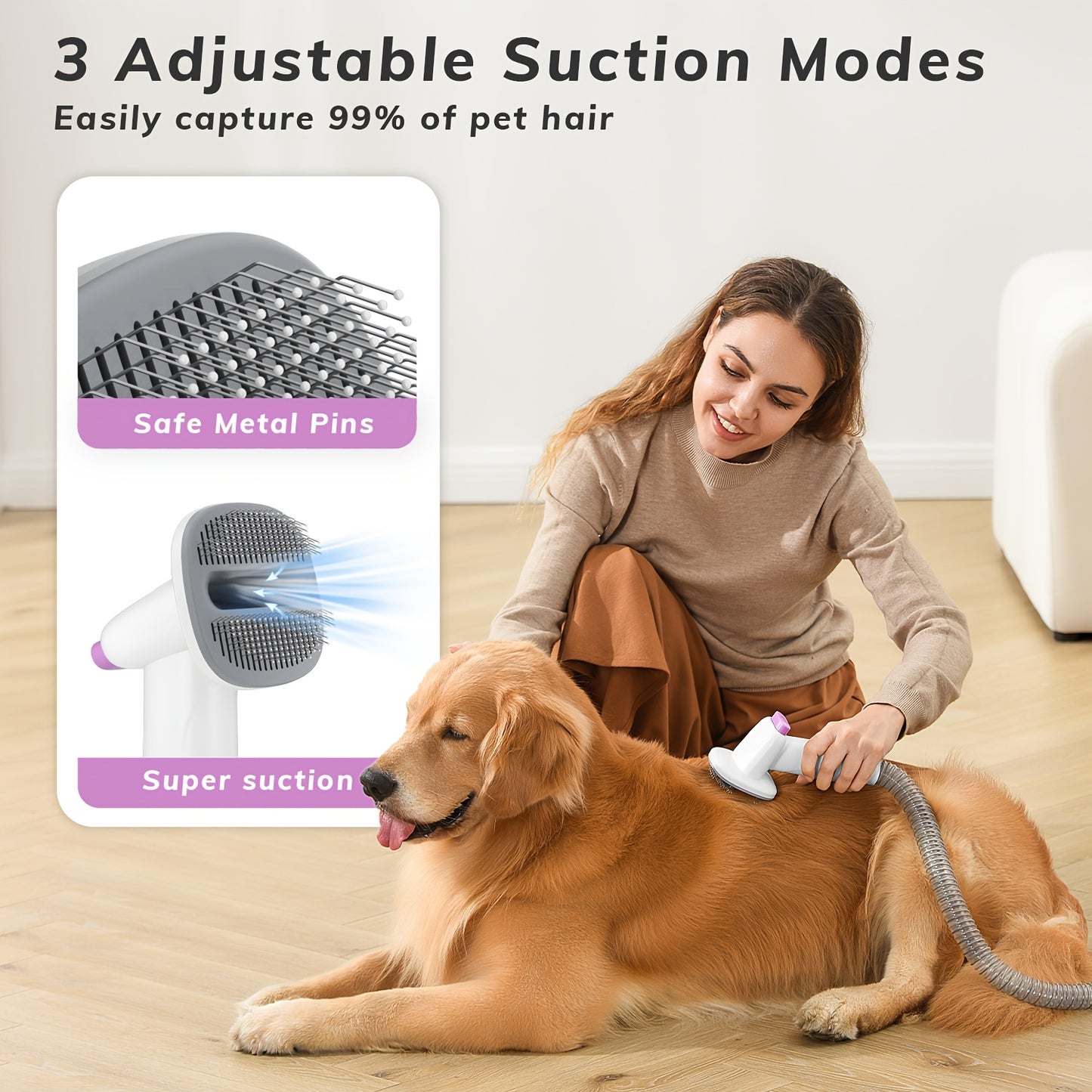 Dog Vacuum Brush For Shedding Grooming By Pog