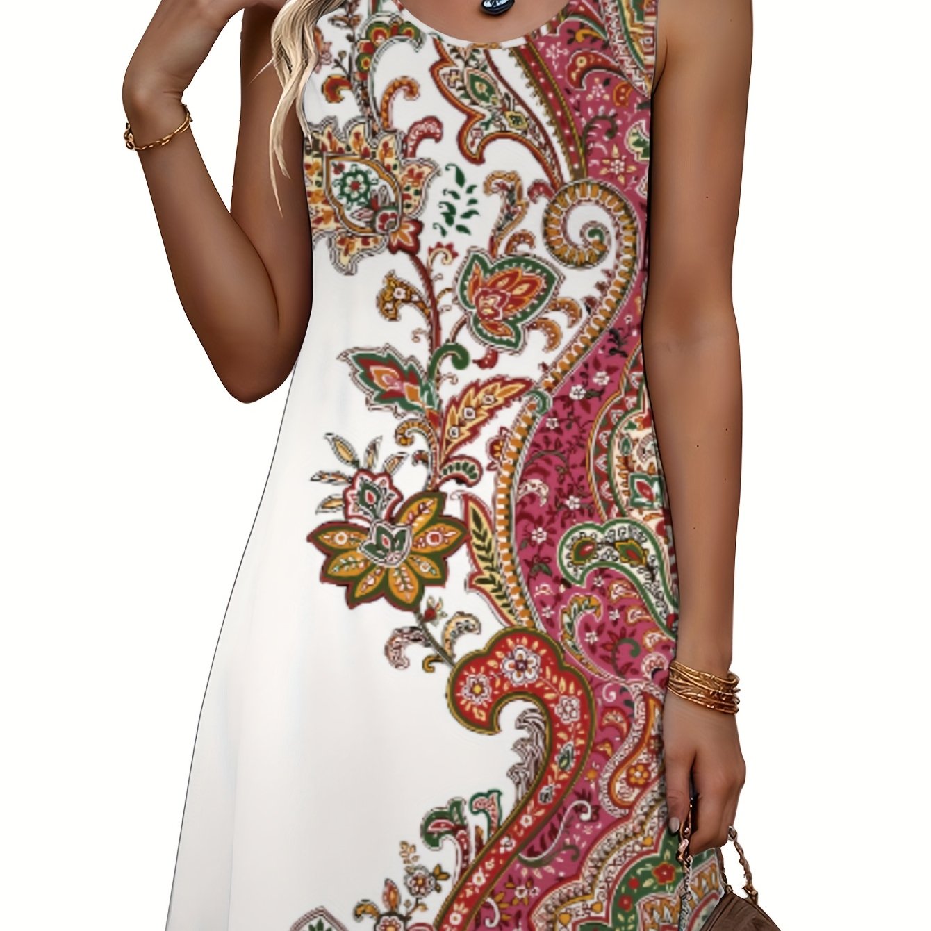 Women's Casual Paisley Print Dress by Brand Name