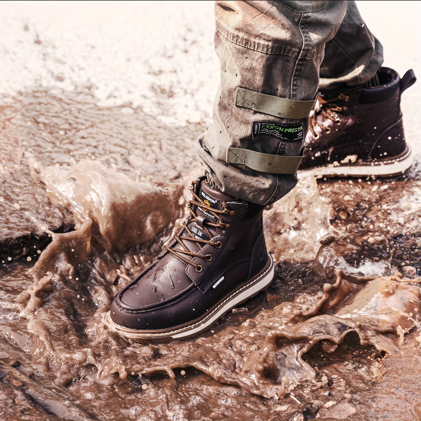TAERGU HighGradeSteel Toe Boots Men Moc Toe Non Slip Safety