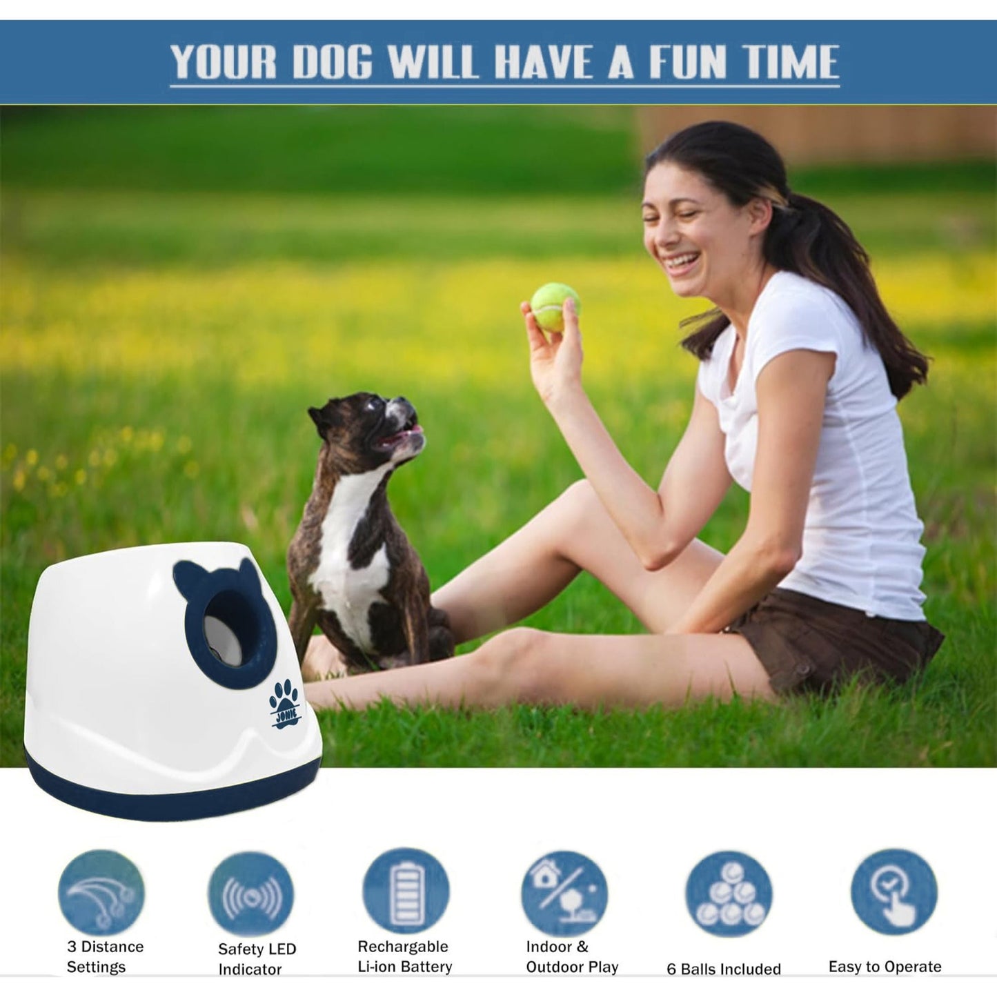 Vivicreate Automatic Dog Ball Launcher Interactive Toy