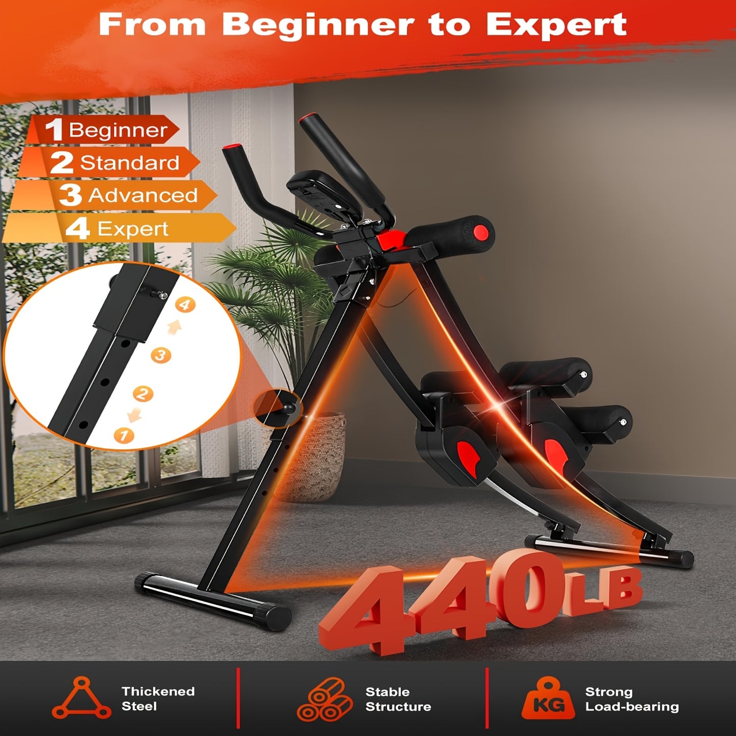 AOWOS Adjustable Abdominal Trainer with LCD Display
