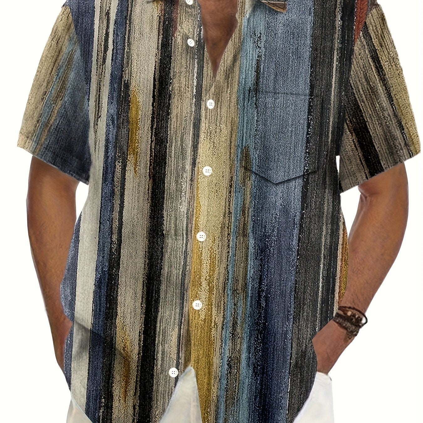 Whiskers Workouts And Wears Mens Retro Striped Shirt