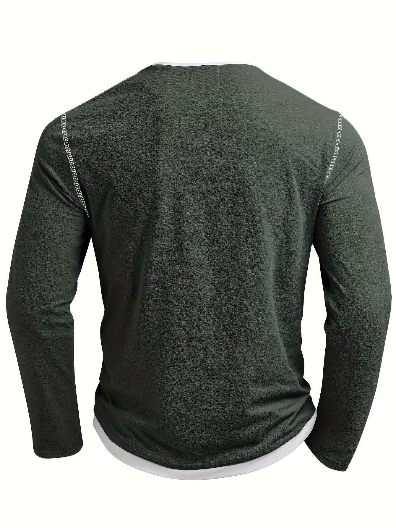 Mens Casual Long Sleeve Henley Shirt Regular Fit Style