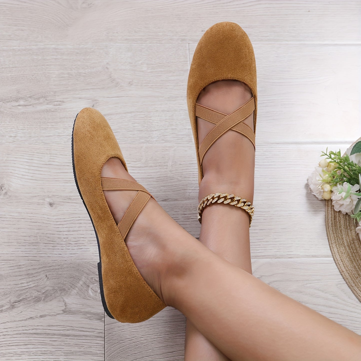 Ultra Comfortable Crisscross Ballet Flats Slip On Shoes