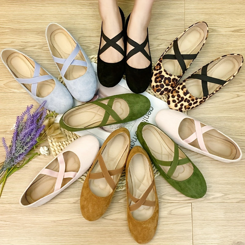 Ultra Comfortable Crisscross Ballet Flats Slip On Shoes