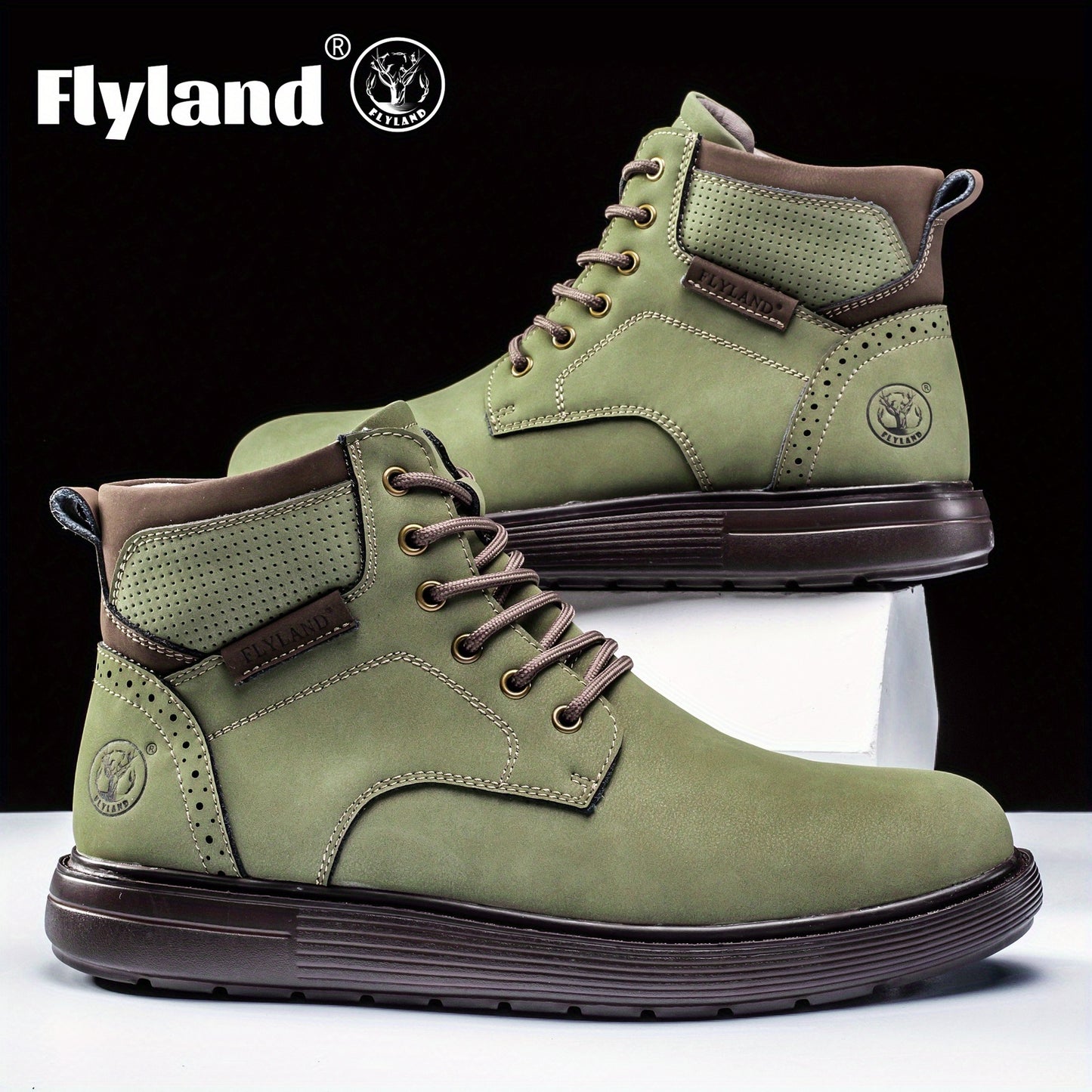 Flyland F2418 Men's Premium Genuine Leather Chukka Boots