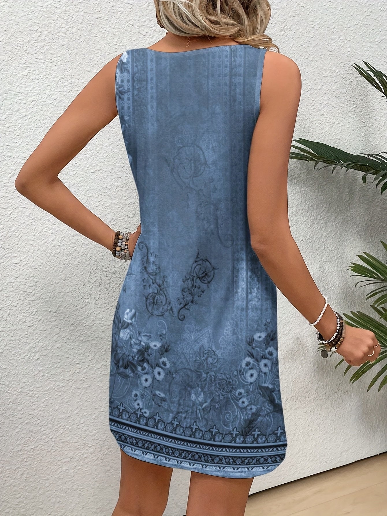 Women's Floral Print Sleeveless Tank Dress by Unknown Brand