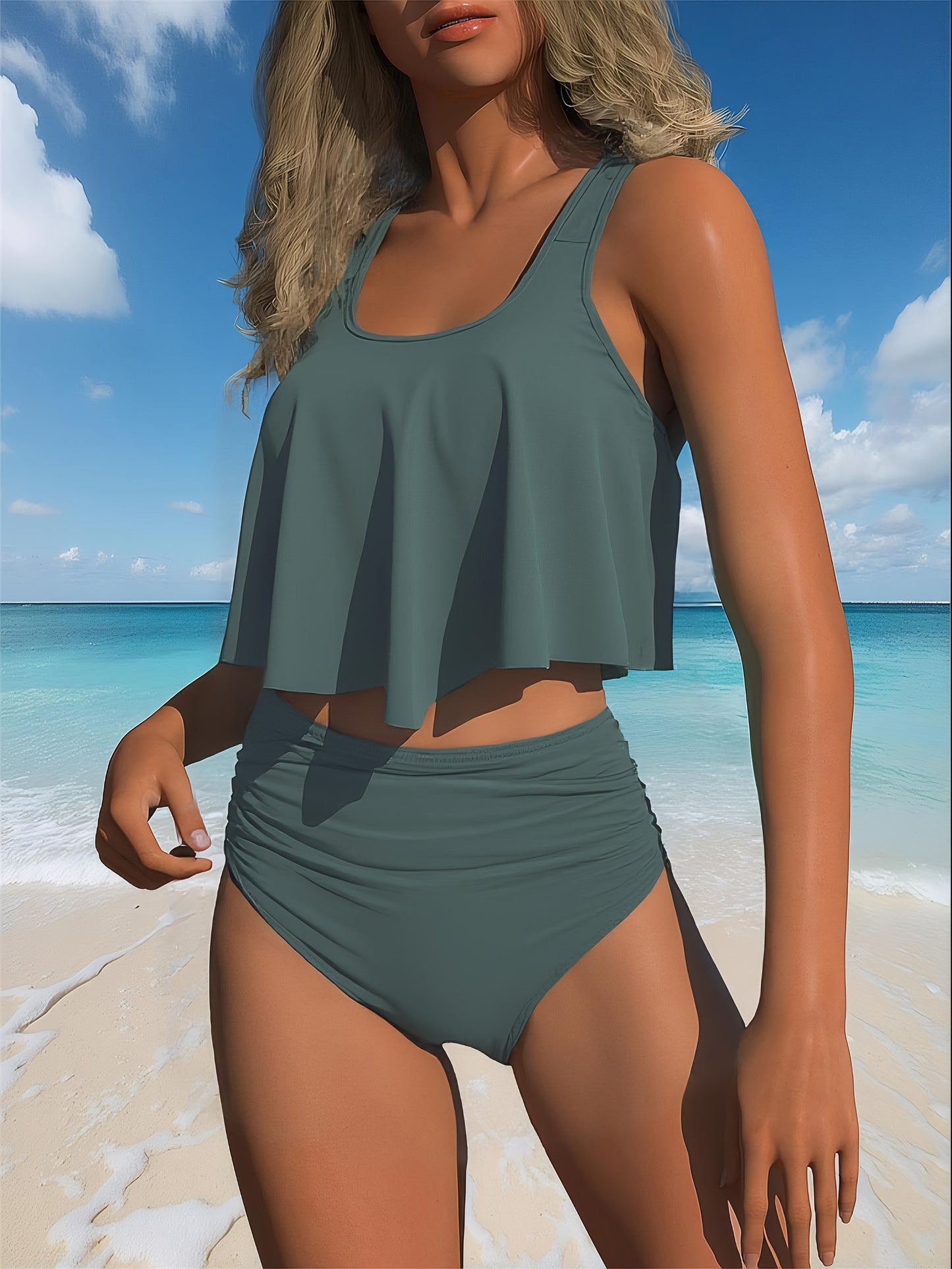 Women's Tankini Two Piece Set by High End Brand