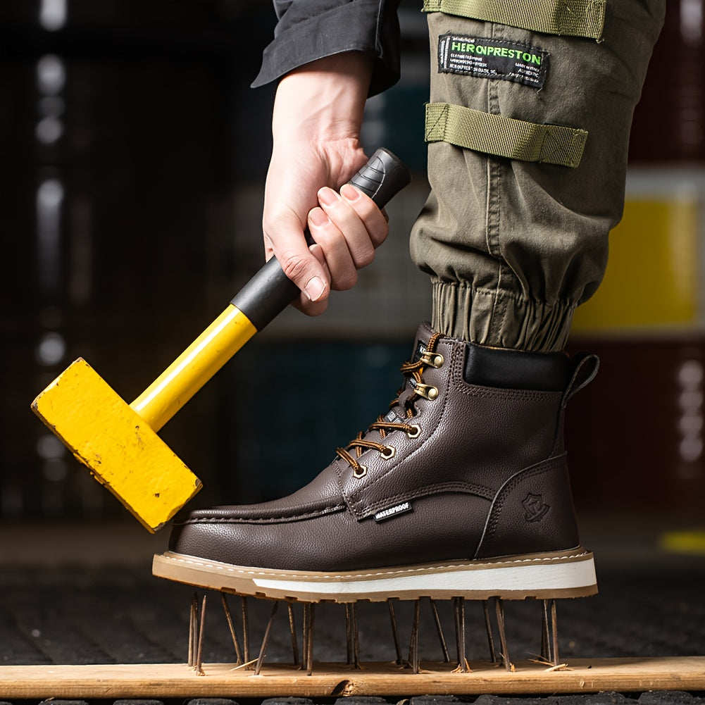 TAERGU HighGradeSteel Toe Boots Men Moc Toe Non Slip Safety