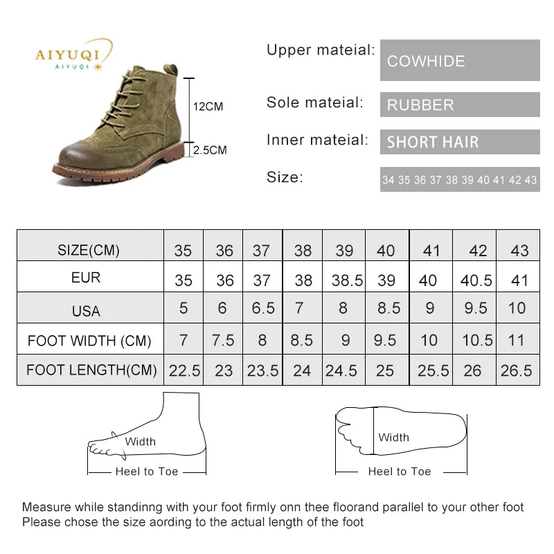AIYUQICN Women Fur Leather Booties Ankle Boots Classic Retro