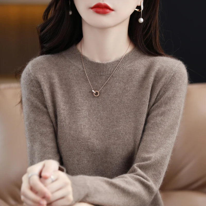 Addonee Merino Wool Cashmere Knit Pullover For Women