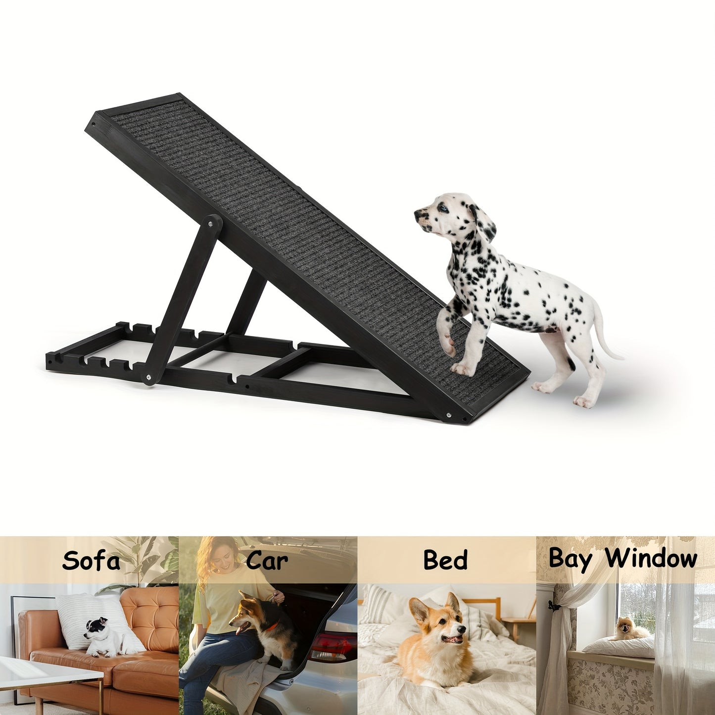 Adjustable Pet Ramp for Dogs and Cats Folding Stairs