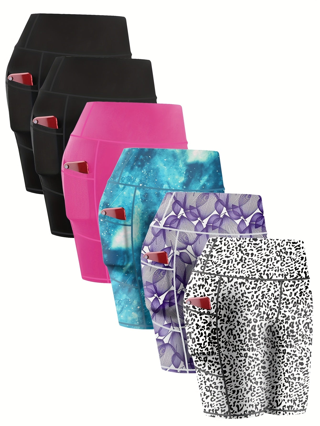 High Stretch Yoga Shorts 6 Pack by Brand Name