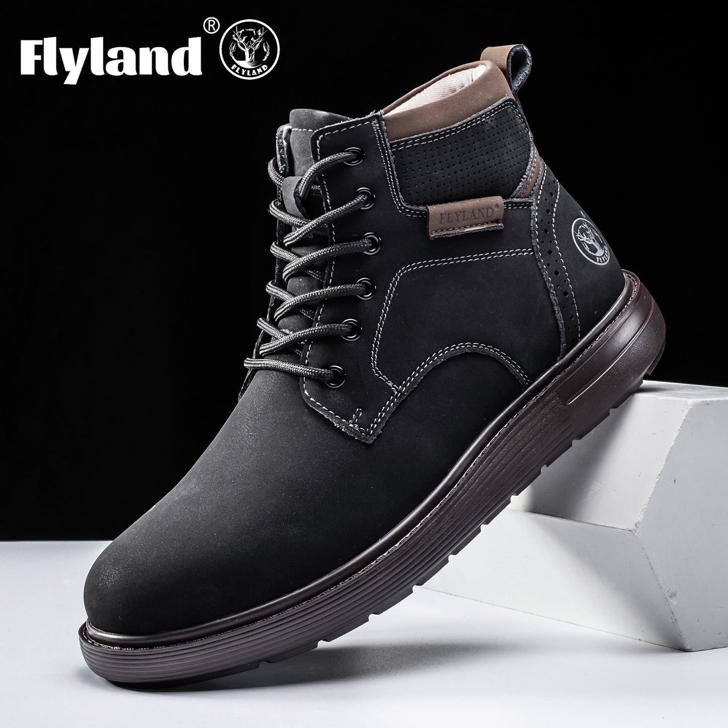 Flyland F2418 Men's Premium Genuine Leather Chukka Boots