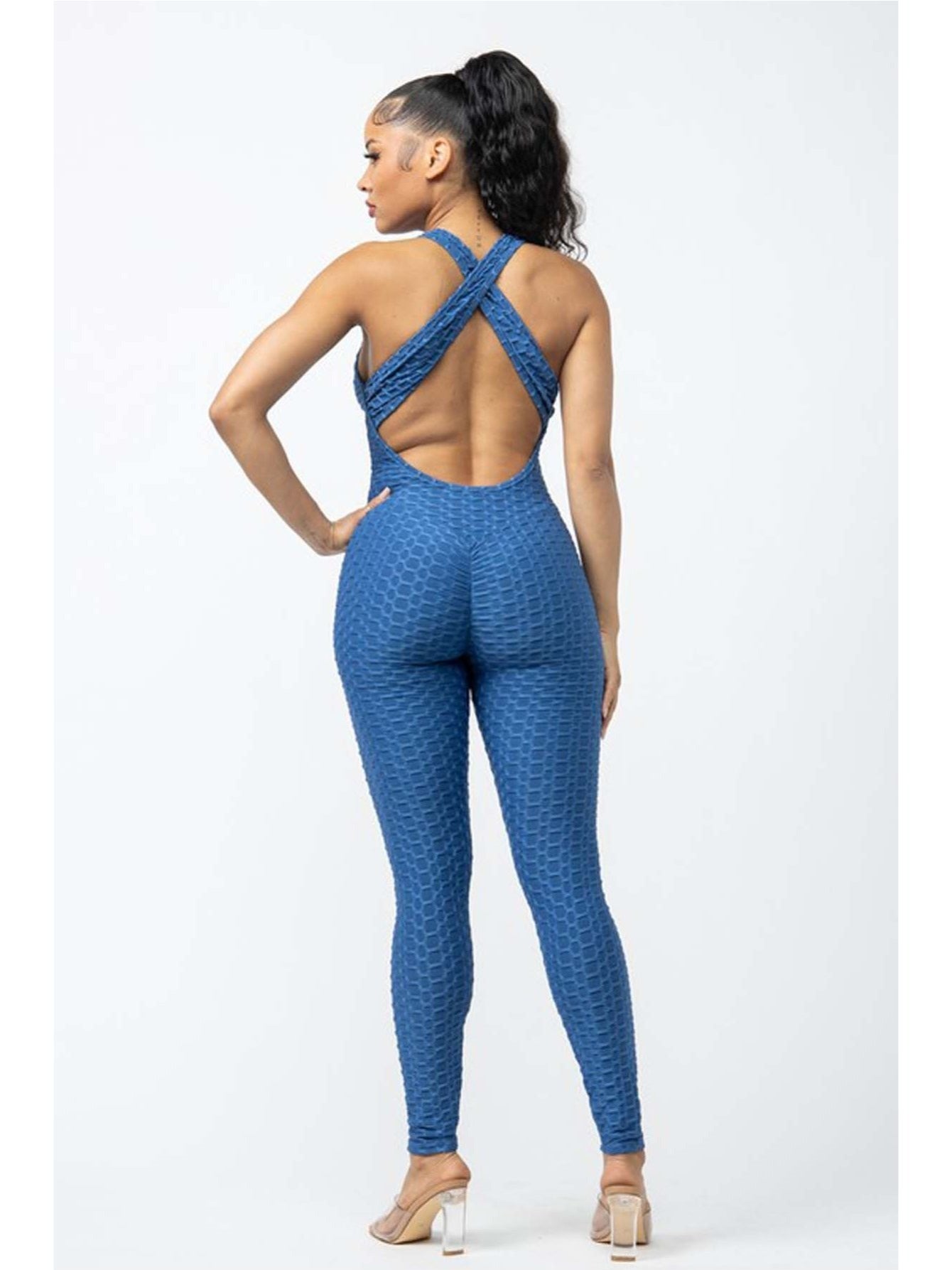 Women's Textured Scrunch Jumpsuit Set by Brand Name