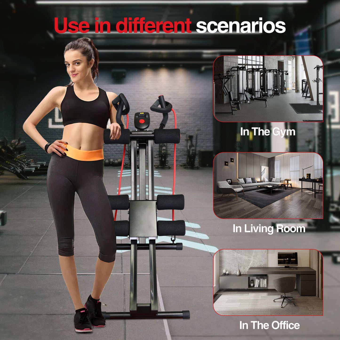 Single Track Fitness Ab Machine with Adjustable Height