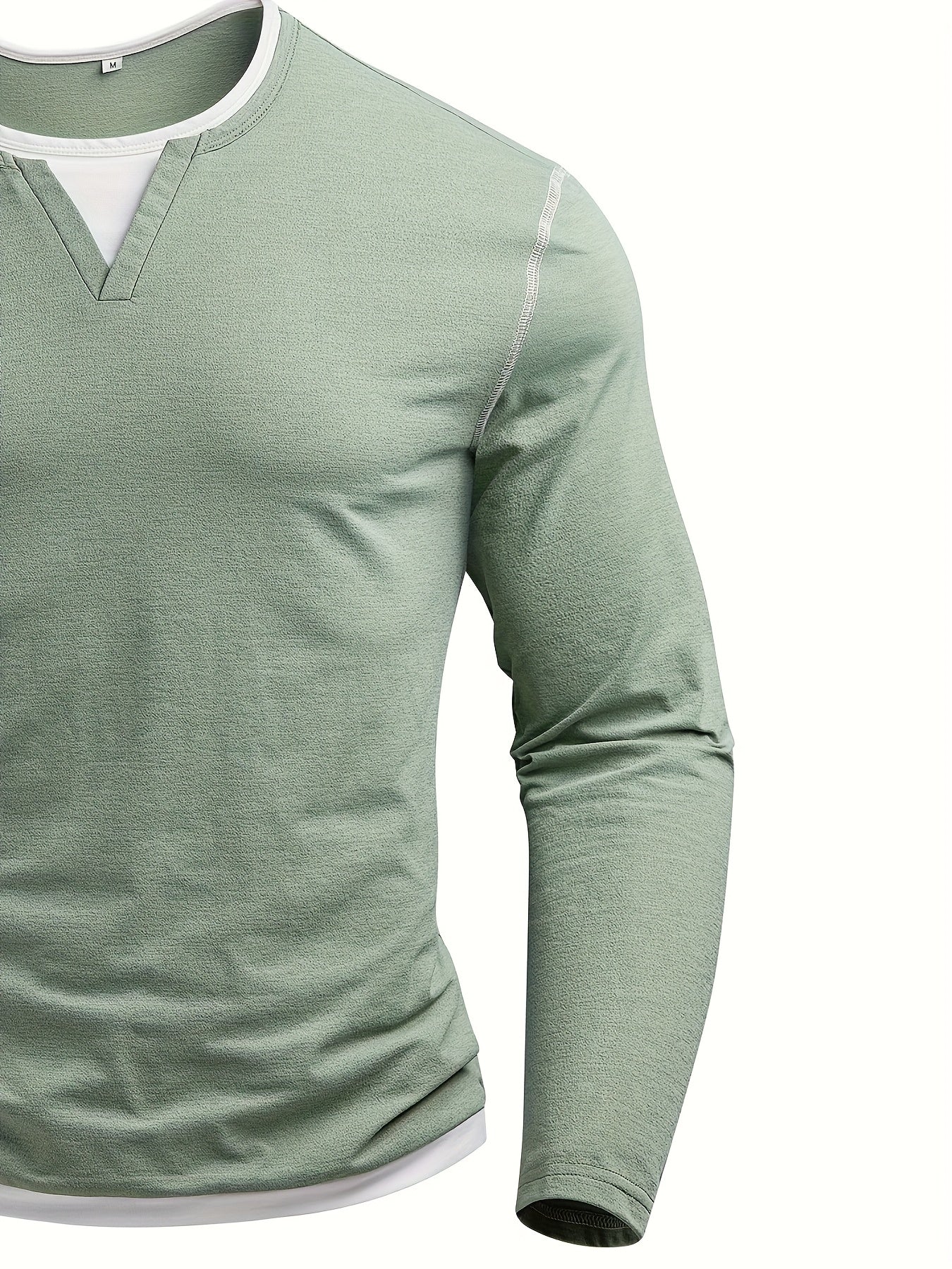 Mens Casual Long Sleeve Henley Shirt Regular Fit Style