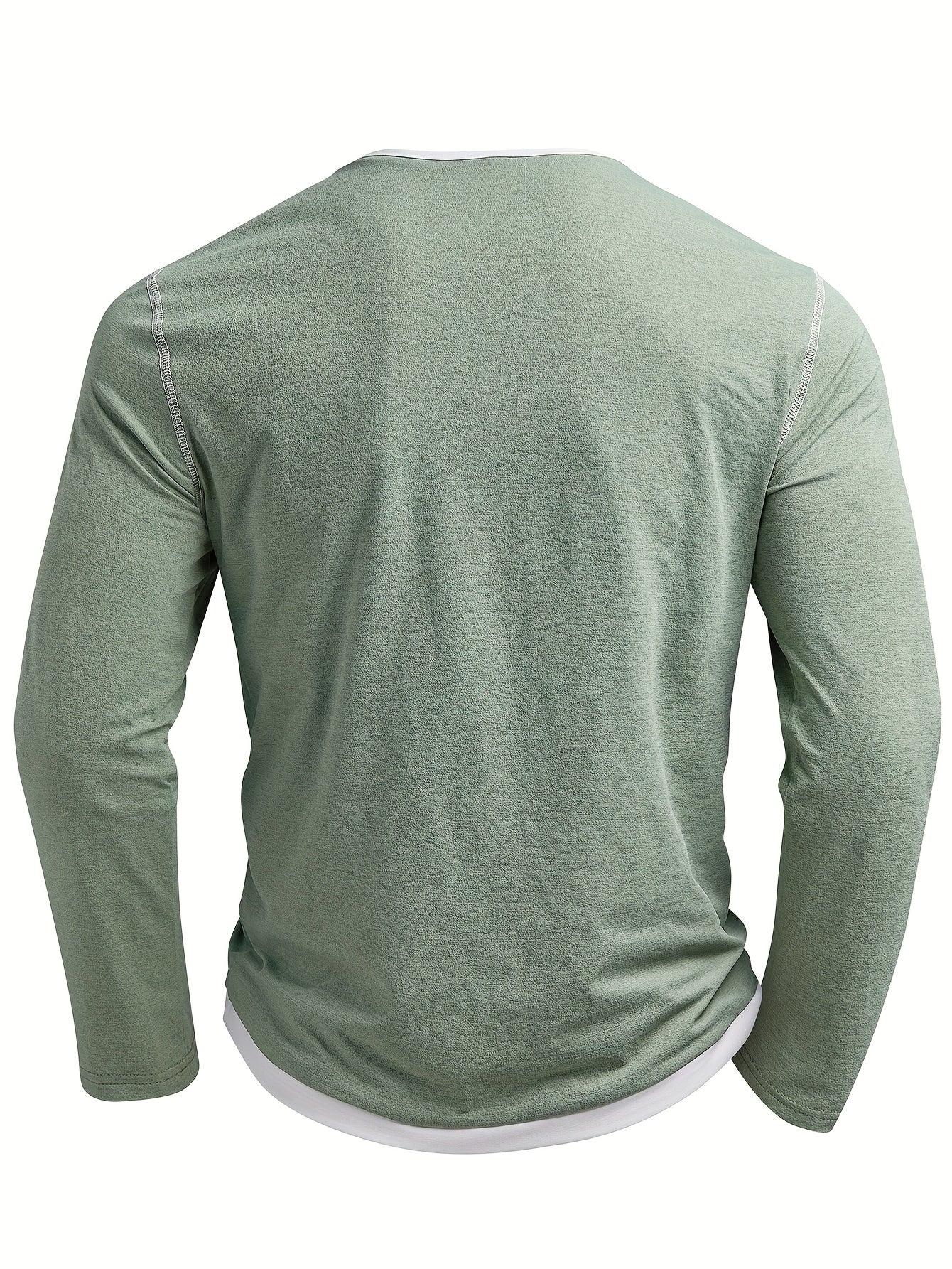 Mens Casual Long Sleeve Henley Shirt Regular Fit Style