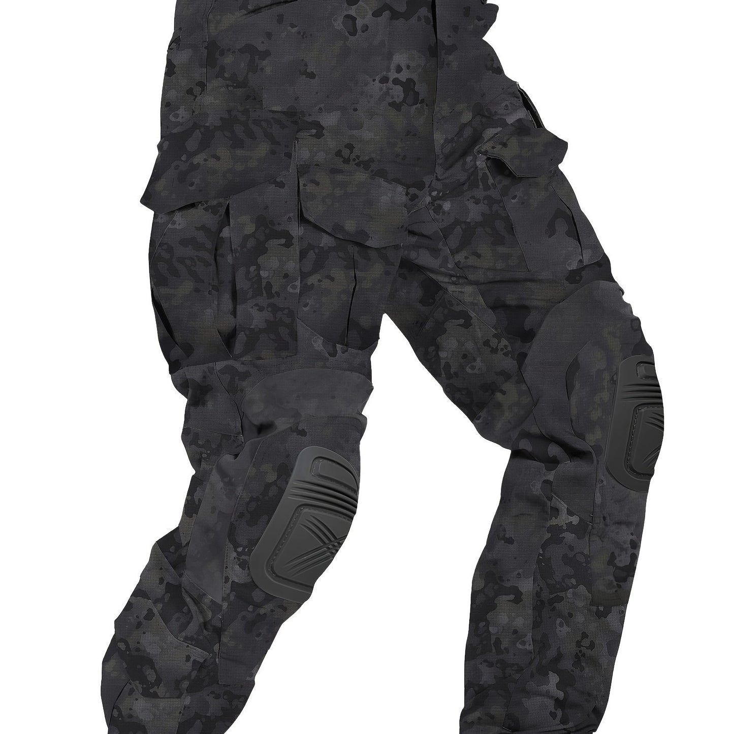 Mens Camo Tactical Cargo Pants With Removable Knee Pads