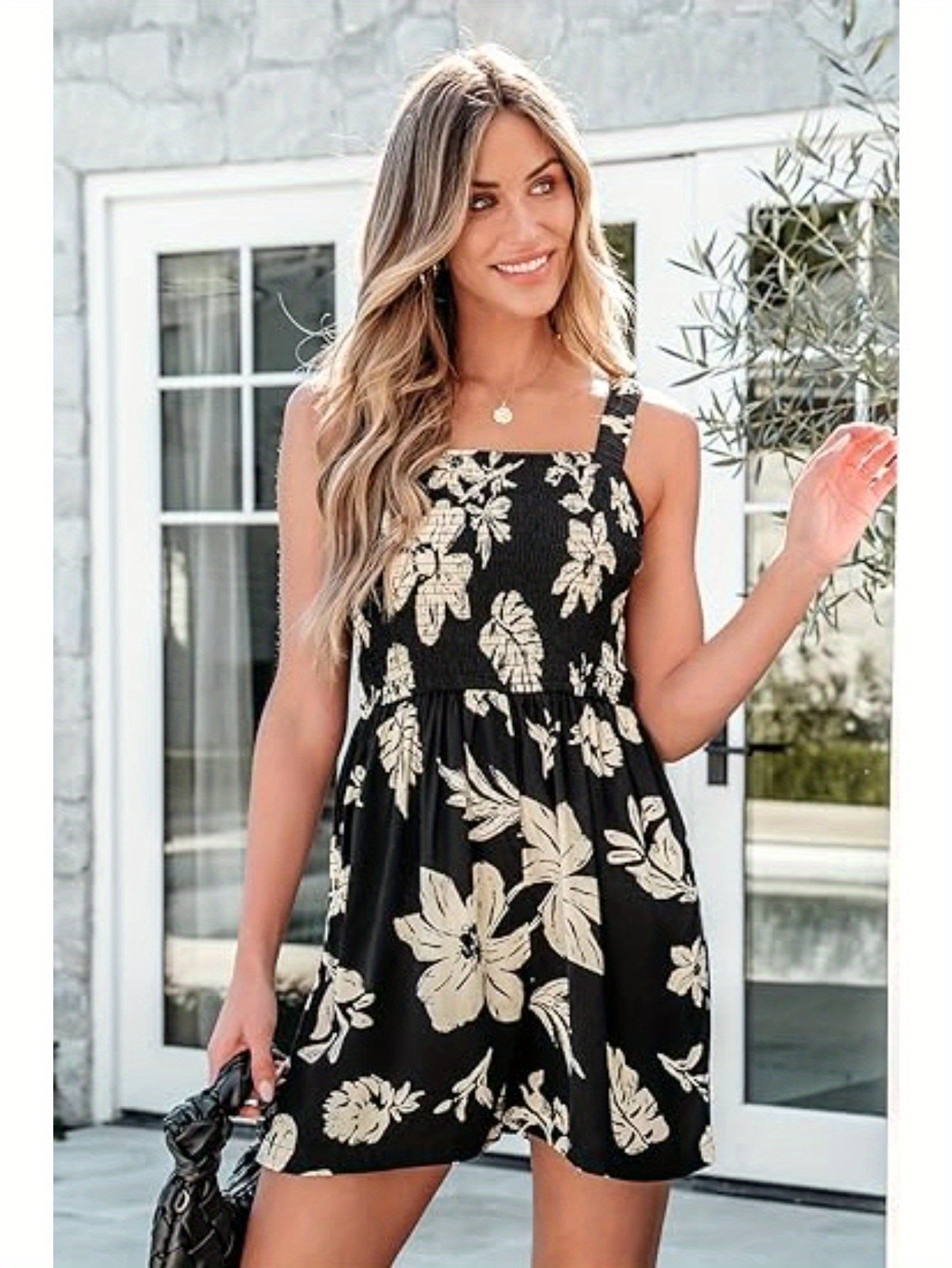 Women's Summer Casual Smocked Romper by Brand Name