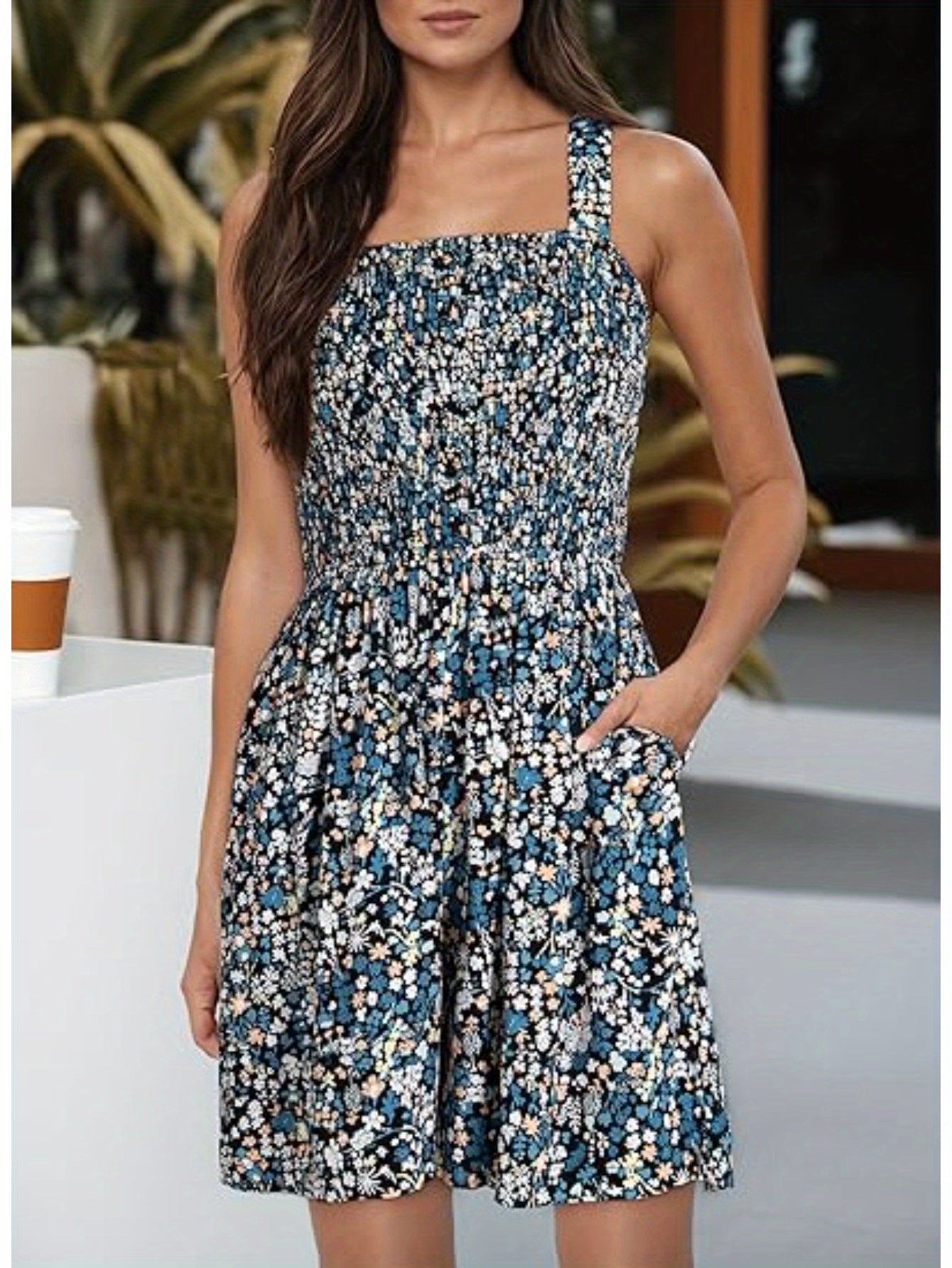 Women's Summer Casual Smocked Romper by Brand Name