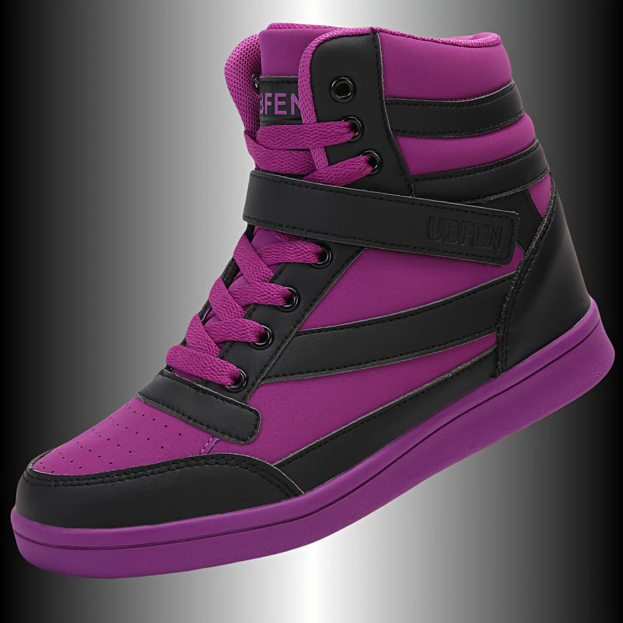 Retro High Top Sneakers With Hidden Wedge Heel Comfort
