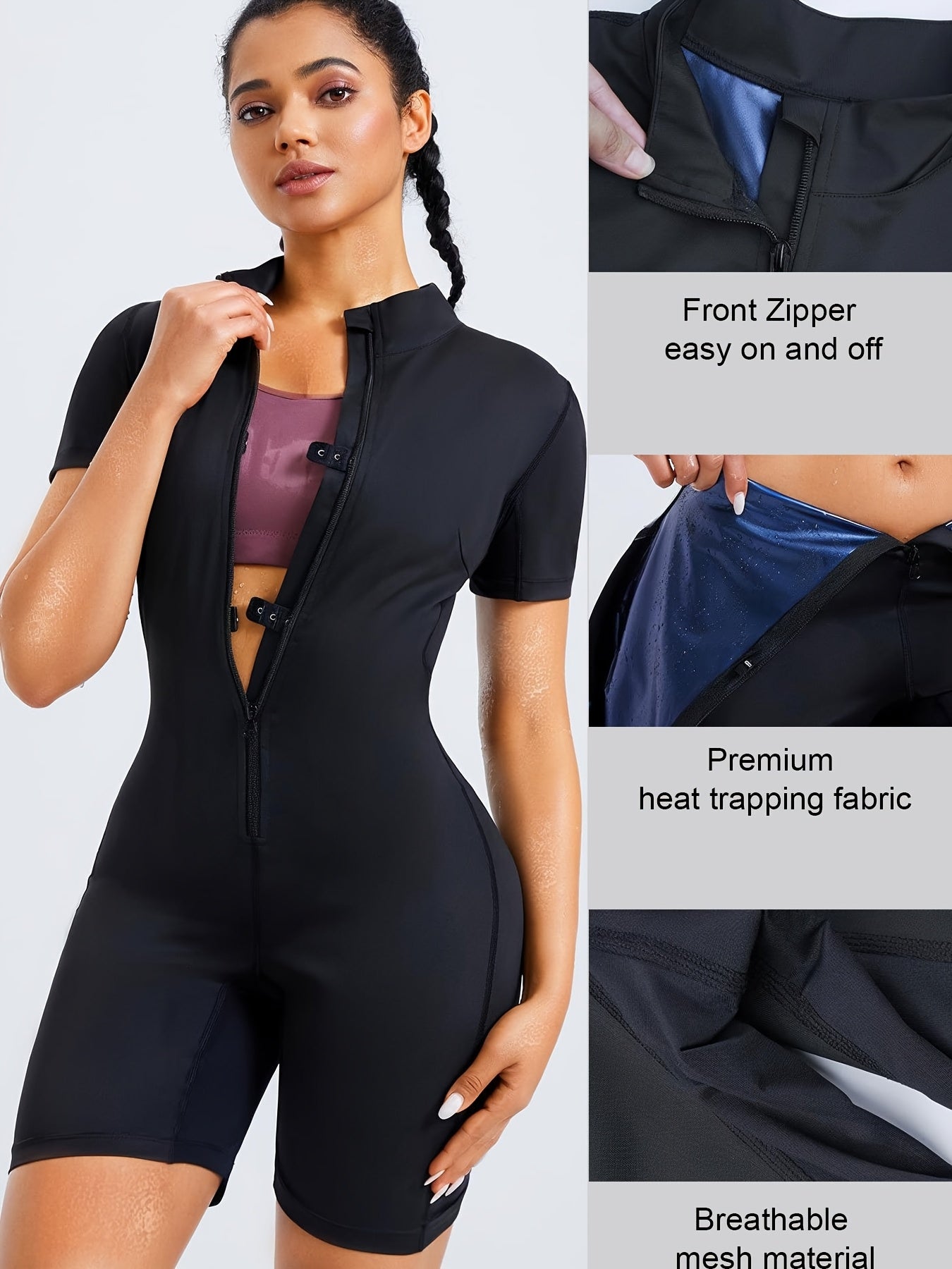 NEBILITY Women's Full-Body Sauna Suit with Adjustable Straps