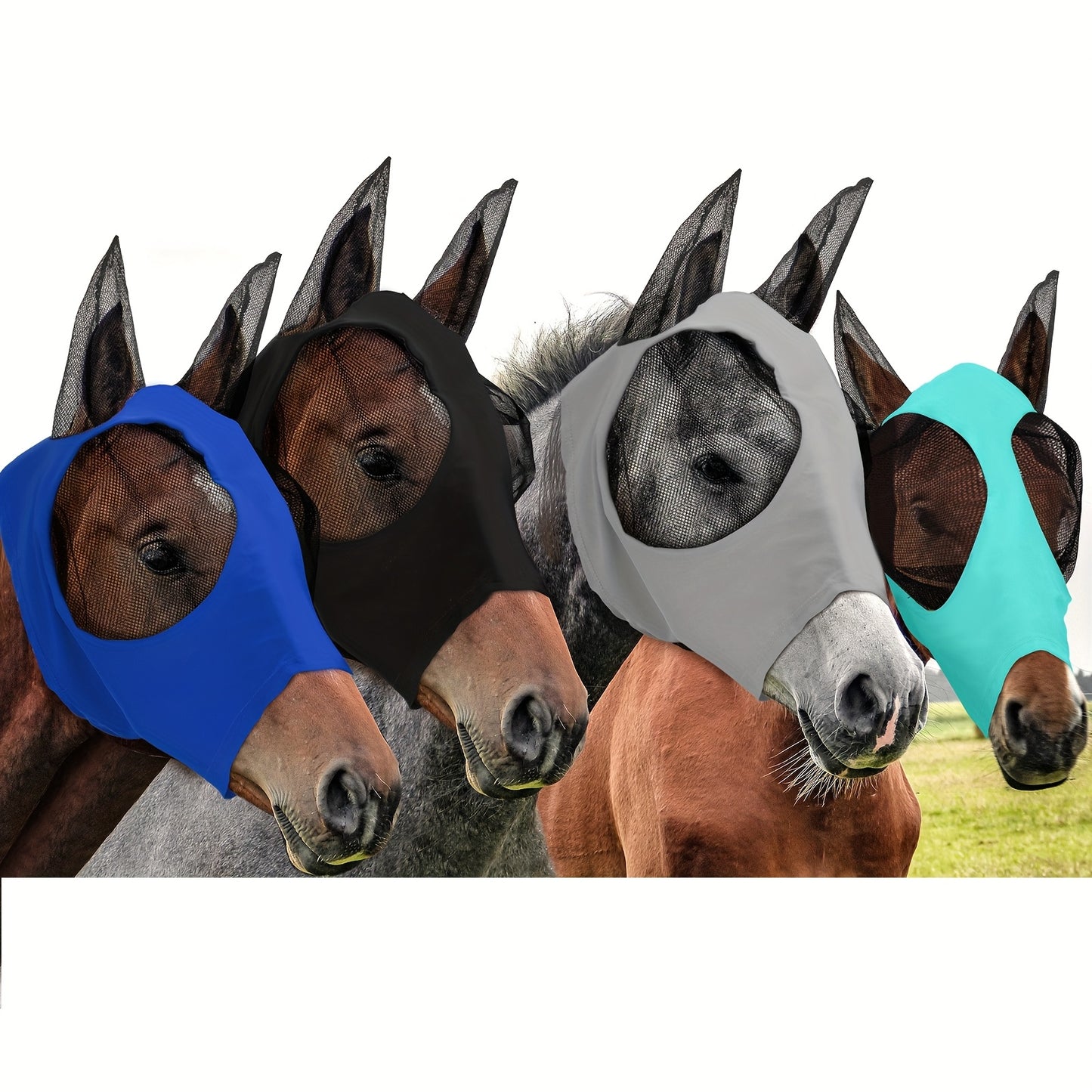 4 Piece Horse Fly Masks with Ears by Brand Name
