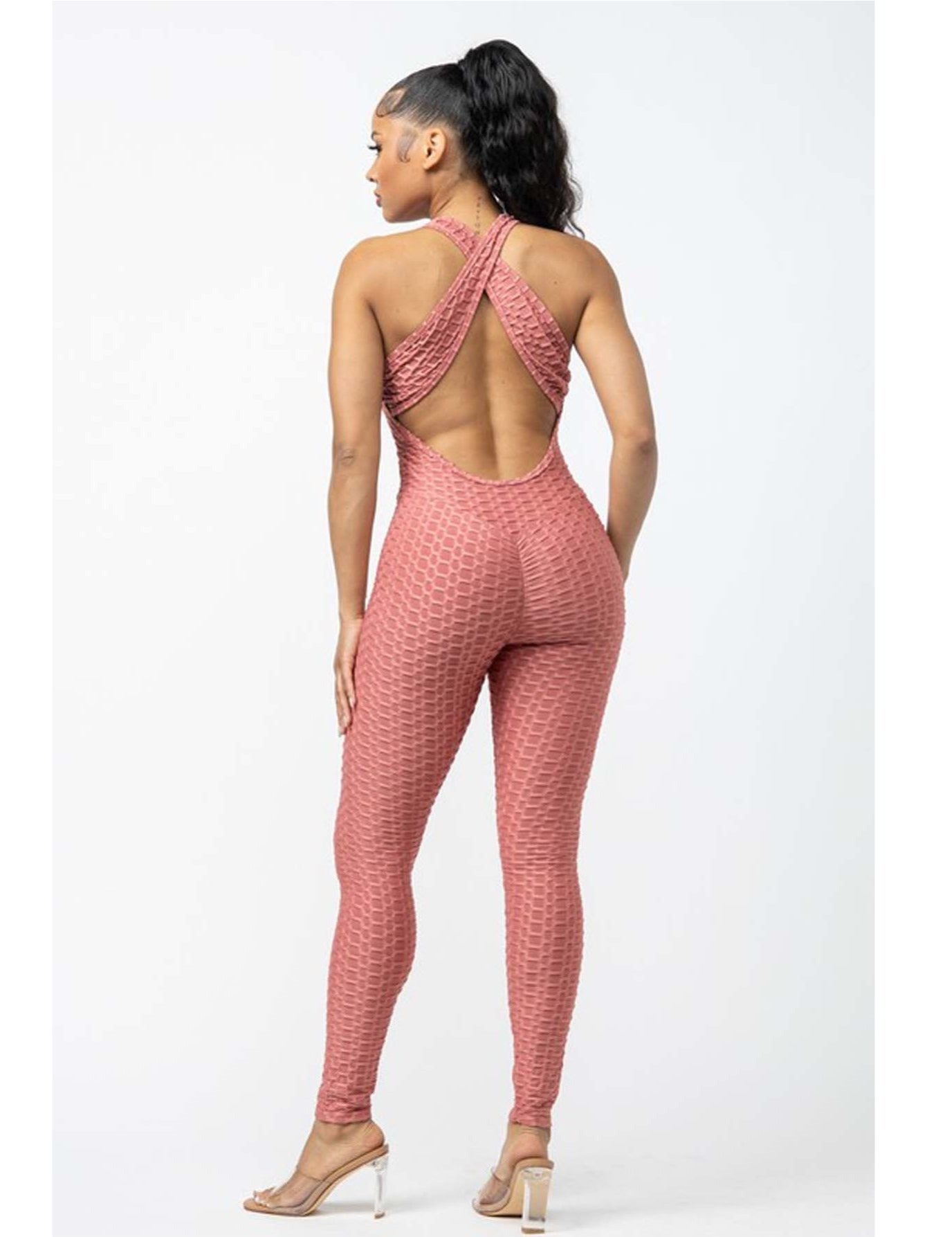 Women's Textured Scrunch Jumpsuit Set by Brand Name