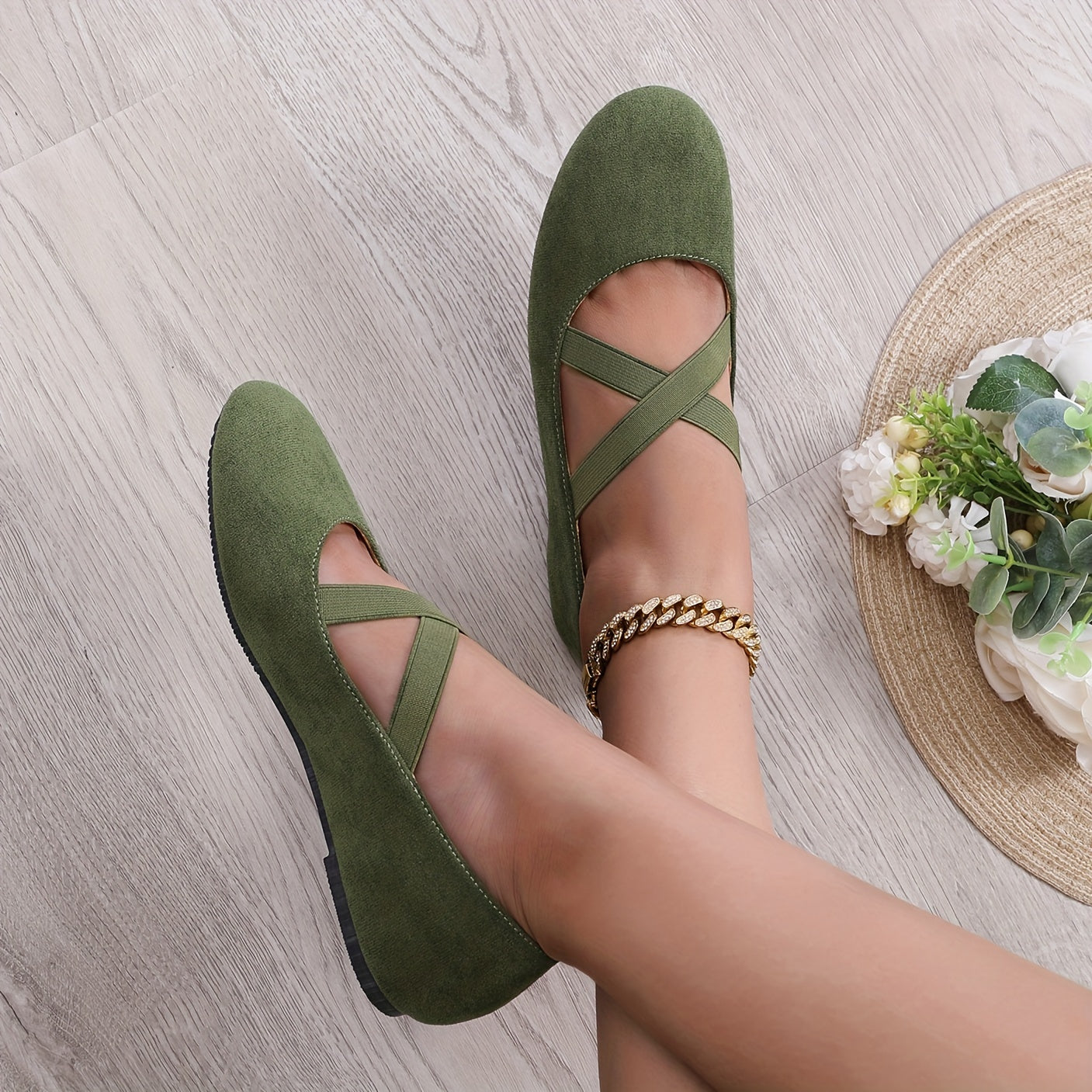 Ultra Comfortable Crisscross Ballet Flats Slip On Shoes