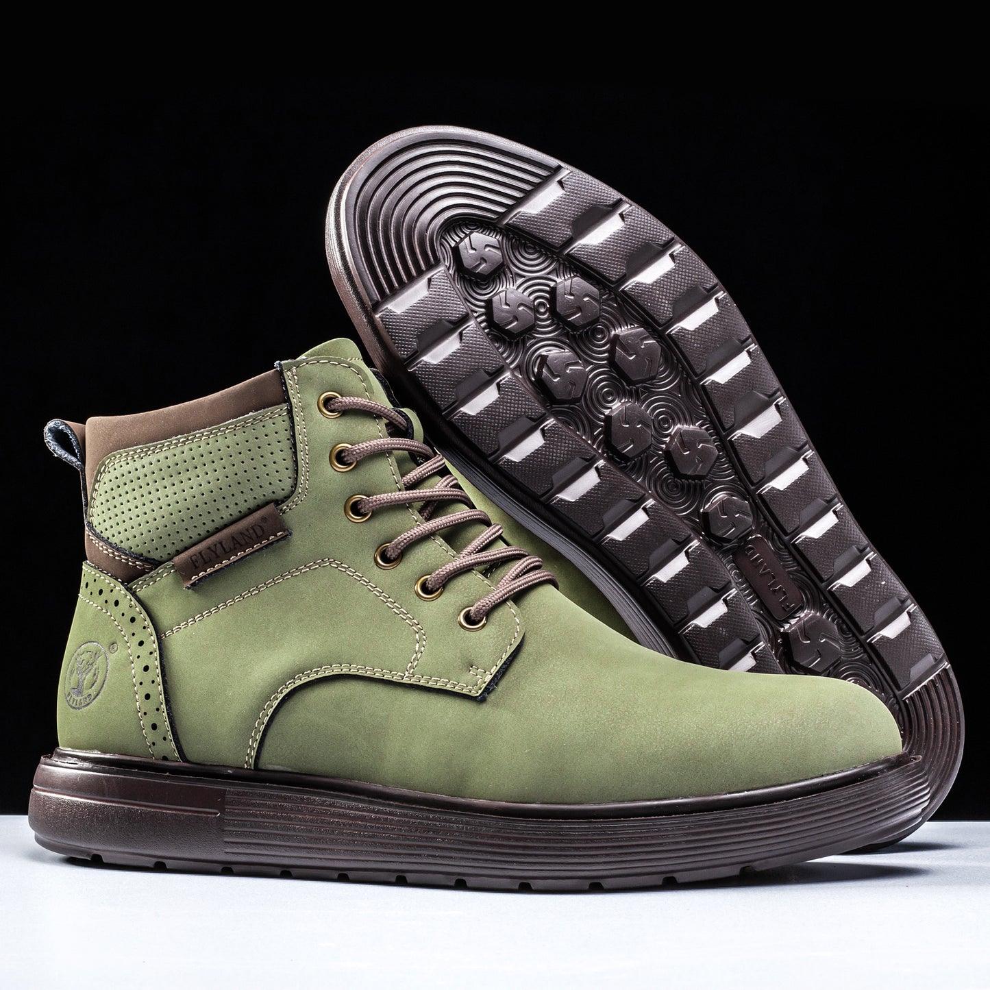 Flyland Mens Chukka Boots Vintage Genuine Leather Office