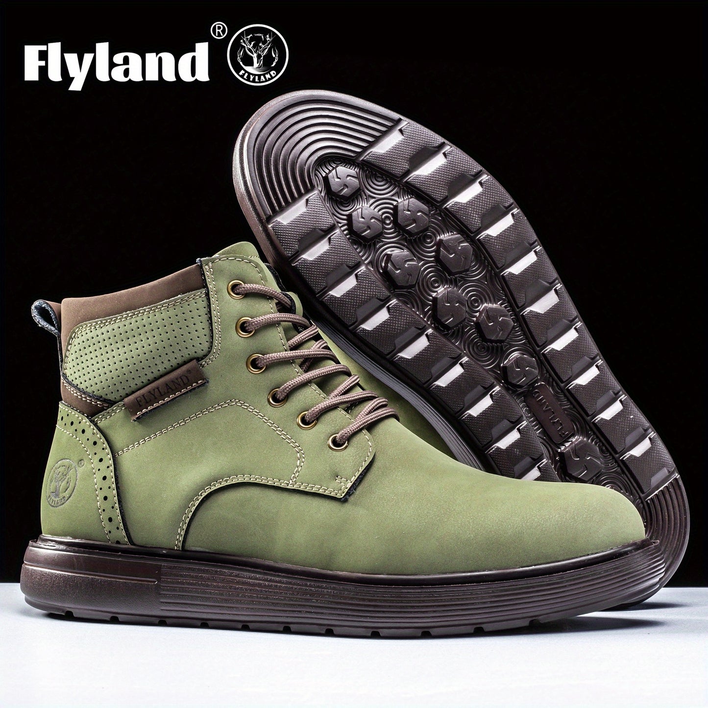 Flyland F2418 Men's Premium Genuine Leather Chukka Boots