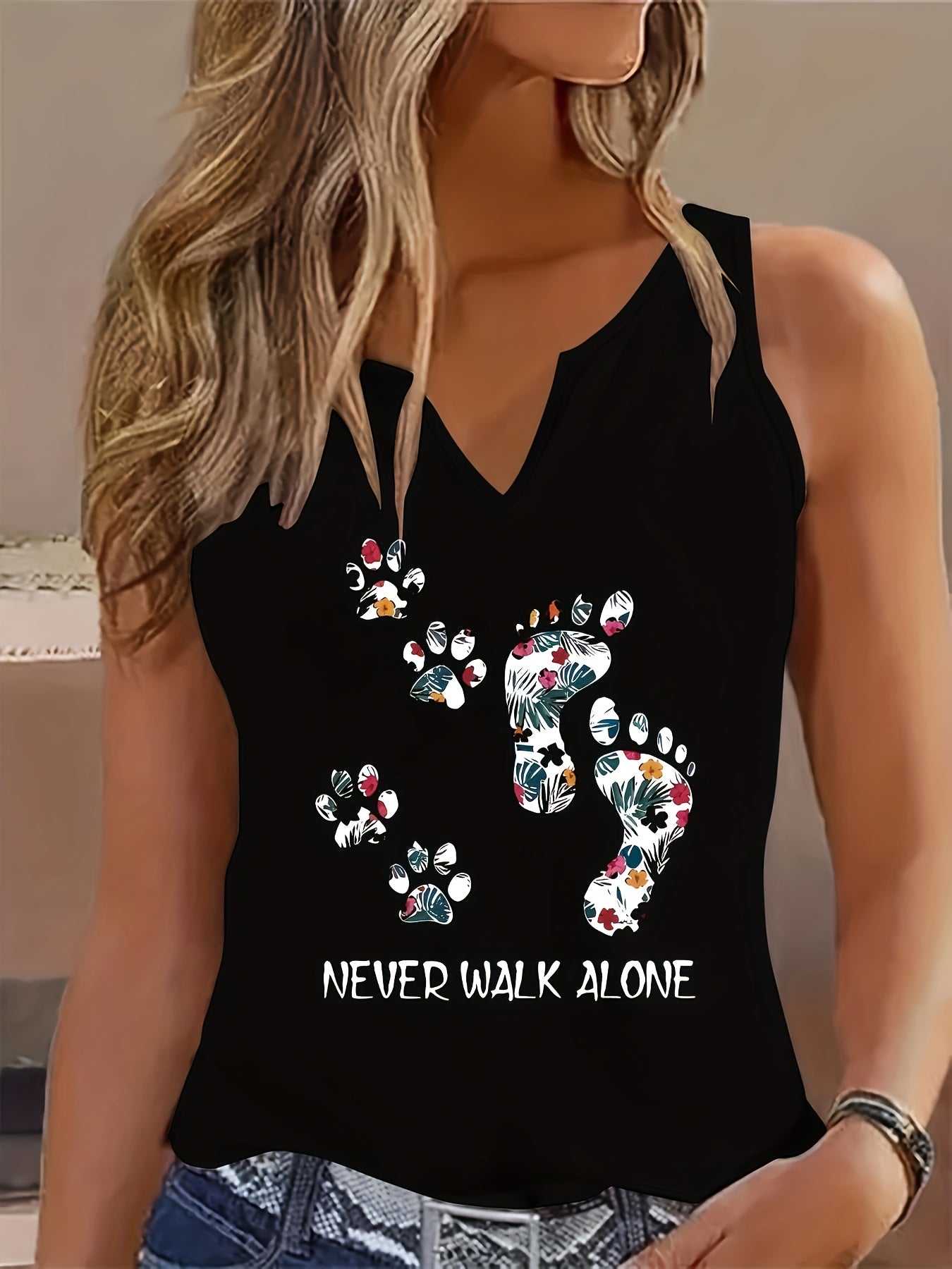 Women's Casual V-Neck Tank Top by Manufacturer Brand