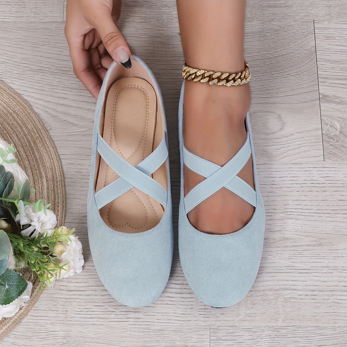 Ultra Comfortable Crisscross Ballet Flats Slip On Shoes