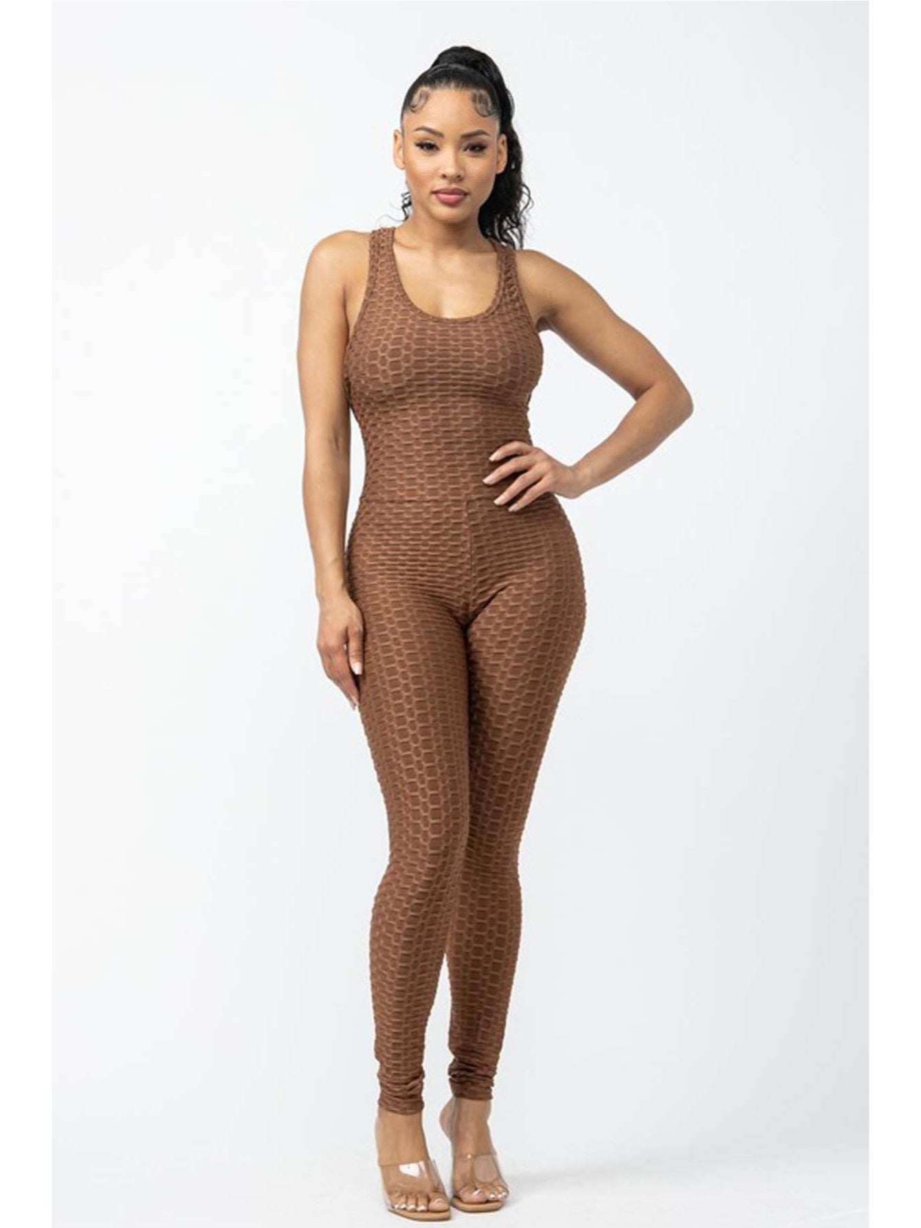Women's Textured Scrunch Jumpsuit Set by Brand Name