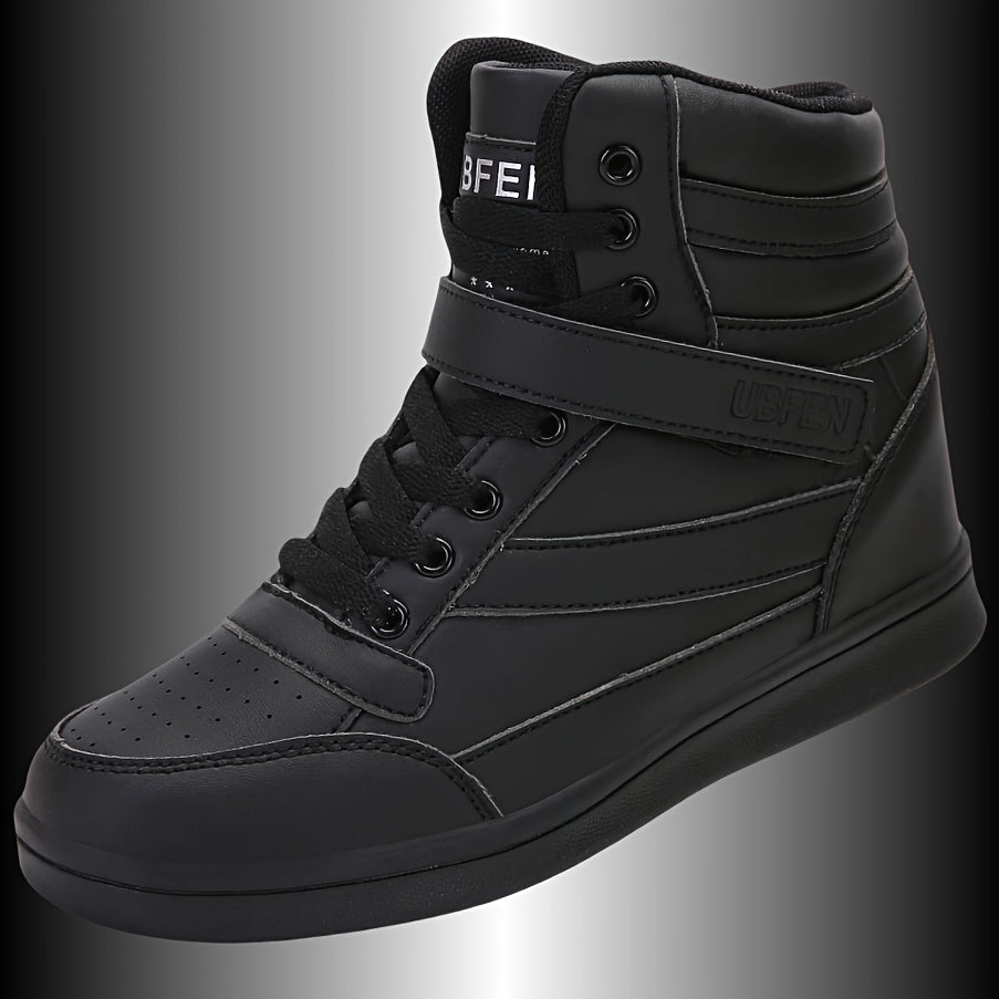 Retro High Top Sneakers With Hidden Wedge Heel Comfort