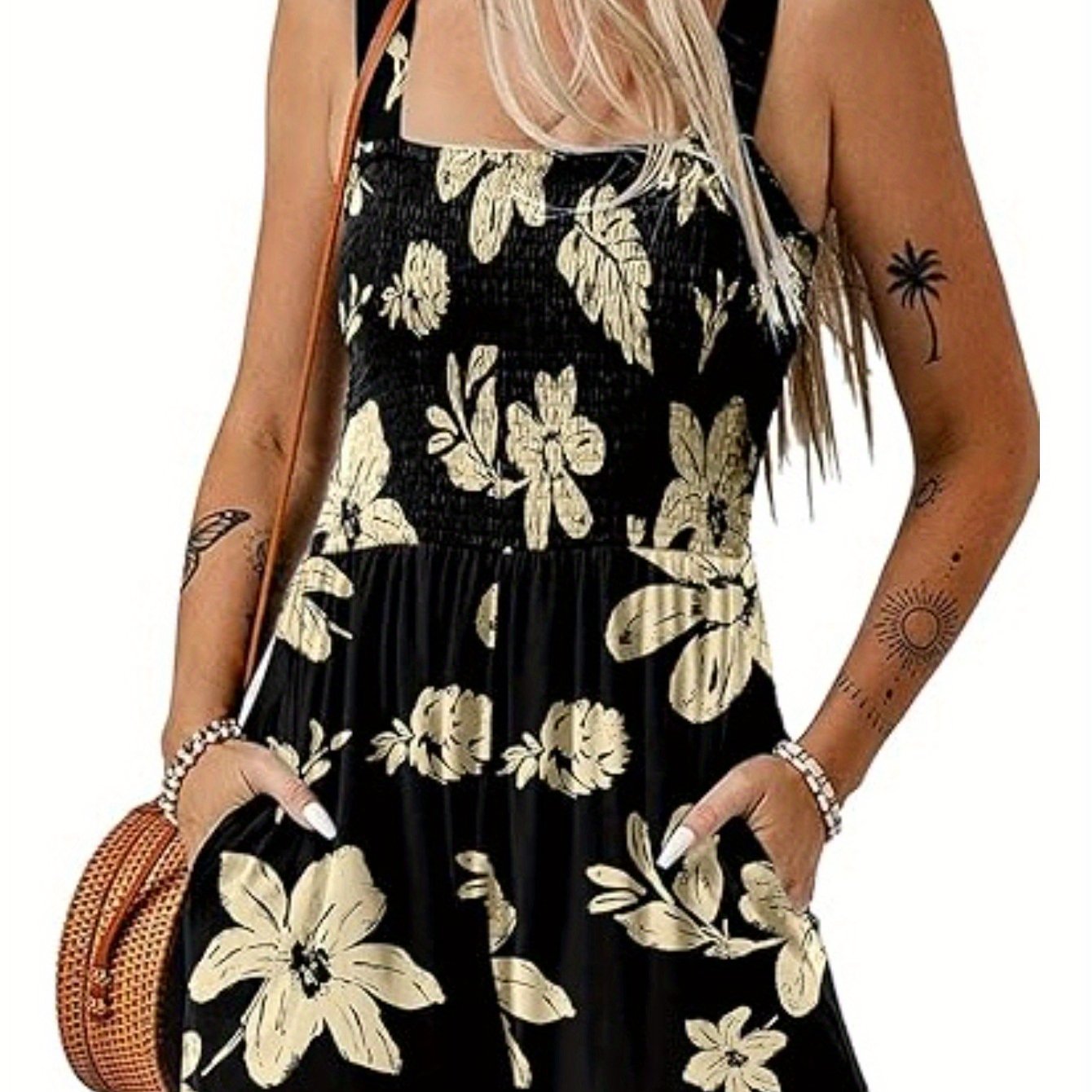 Women's Summer Casual Smocked Romper by Brand Name