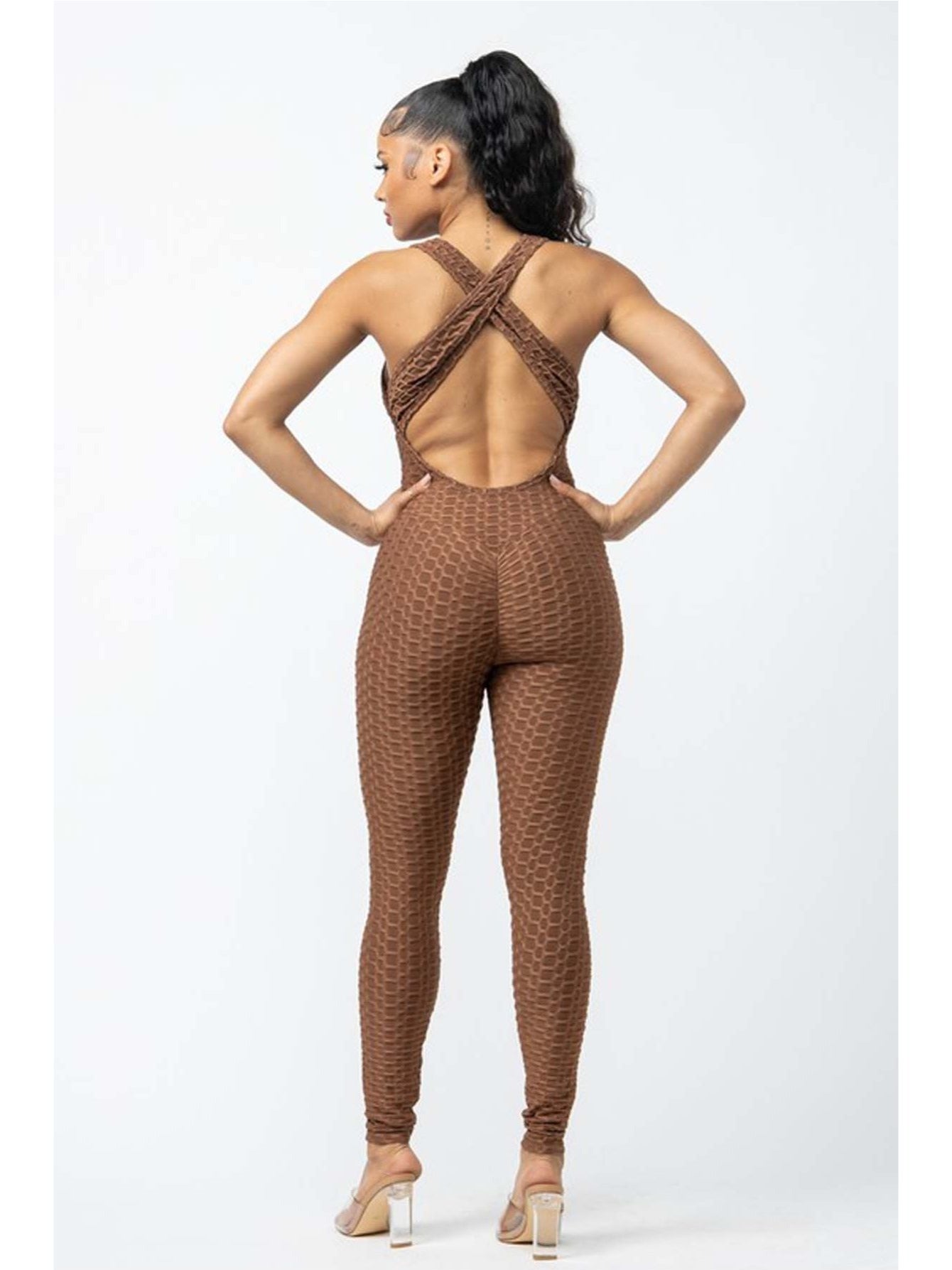 Women's Textured Scrunch Jumpsuit Set by Brand Name
