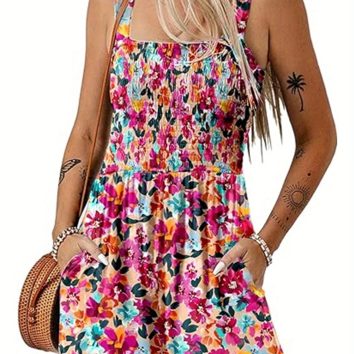 Women's Summer Casual Smocked Romper by Brand Name