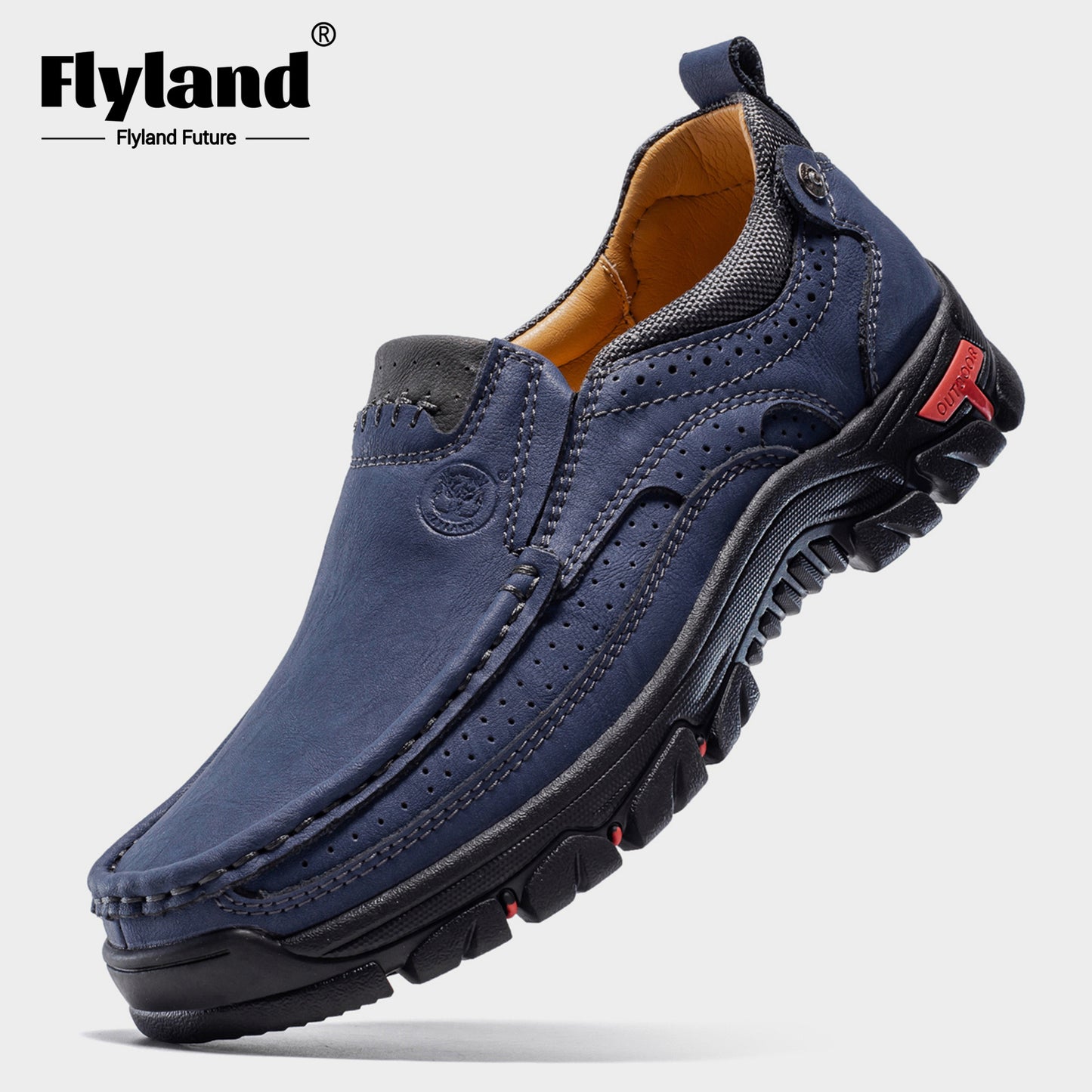 FLYLAND Mens Original Handmade Casual Leather Loafers