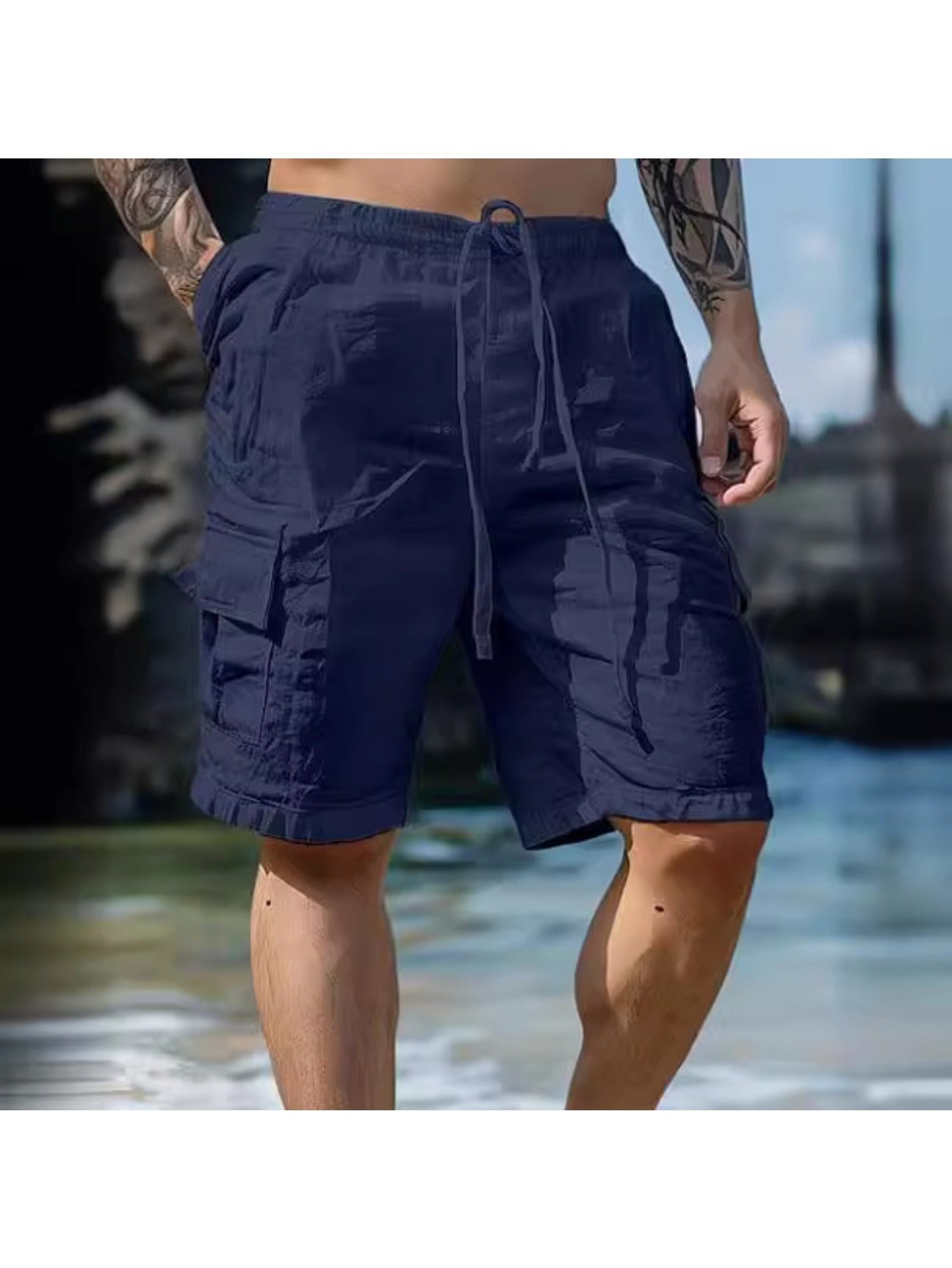 Men's Lightweight Cotton Beach Casual Shorts by Brand