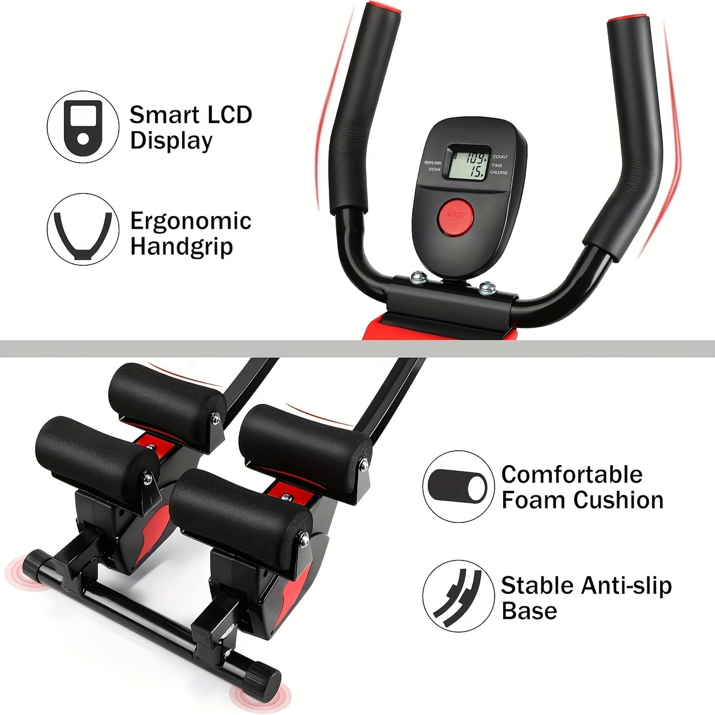 AOWOS Adjustable Abdominal Trainer with LCD Display