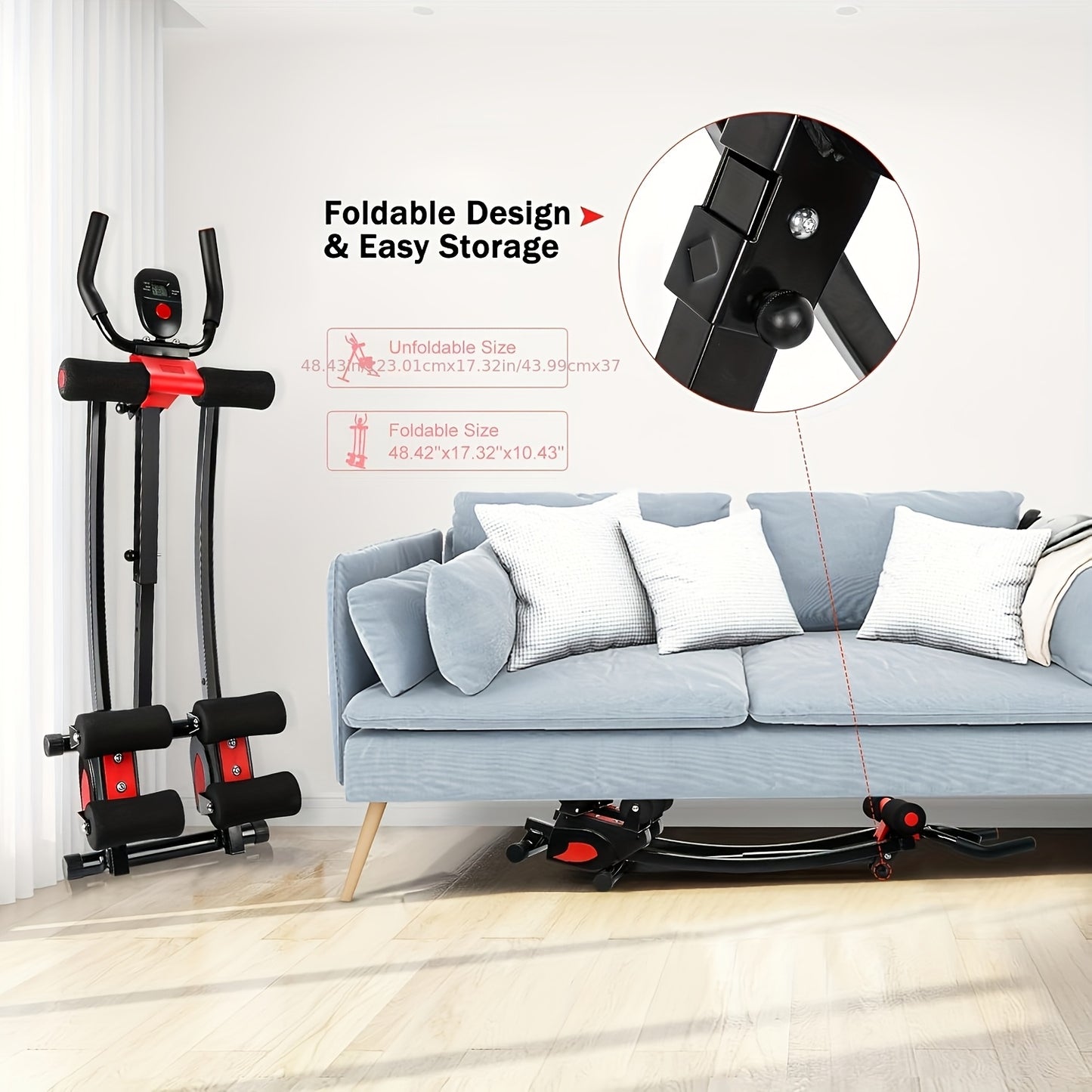 AOWOS Adjustable Abdominal Trainer with LCD Display