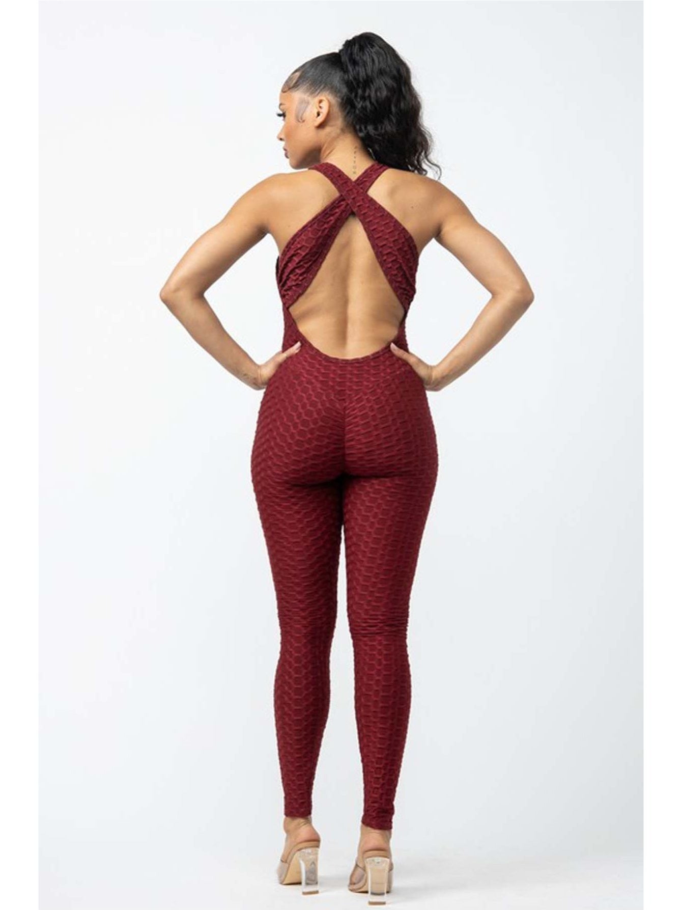 Women's Textured Scrunch Jumpsuit Set by Brand Name