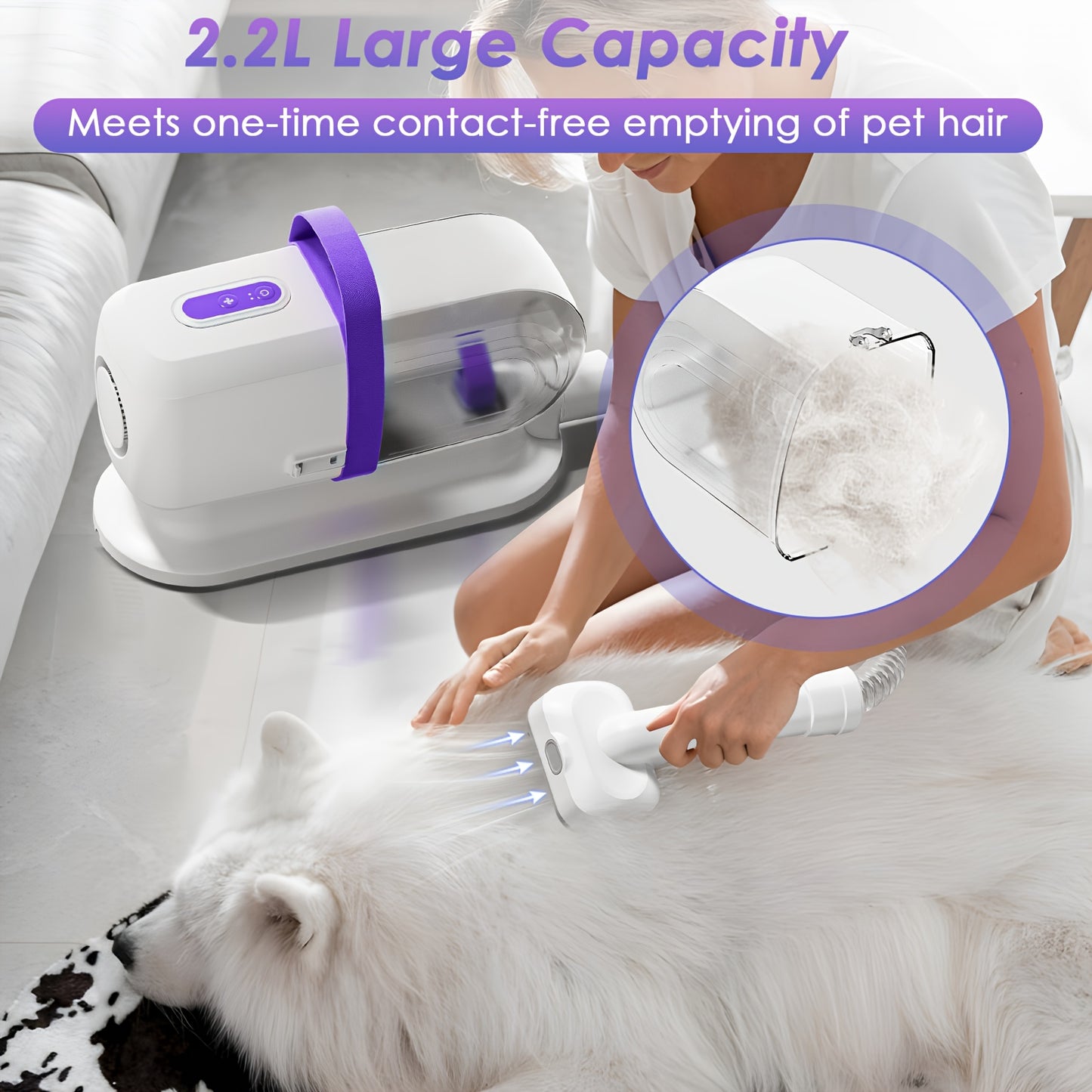 PetFusion 8 In 1 Dog Hair Grooming Vacuum Cleaner