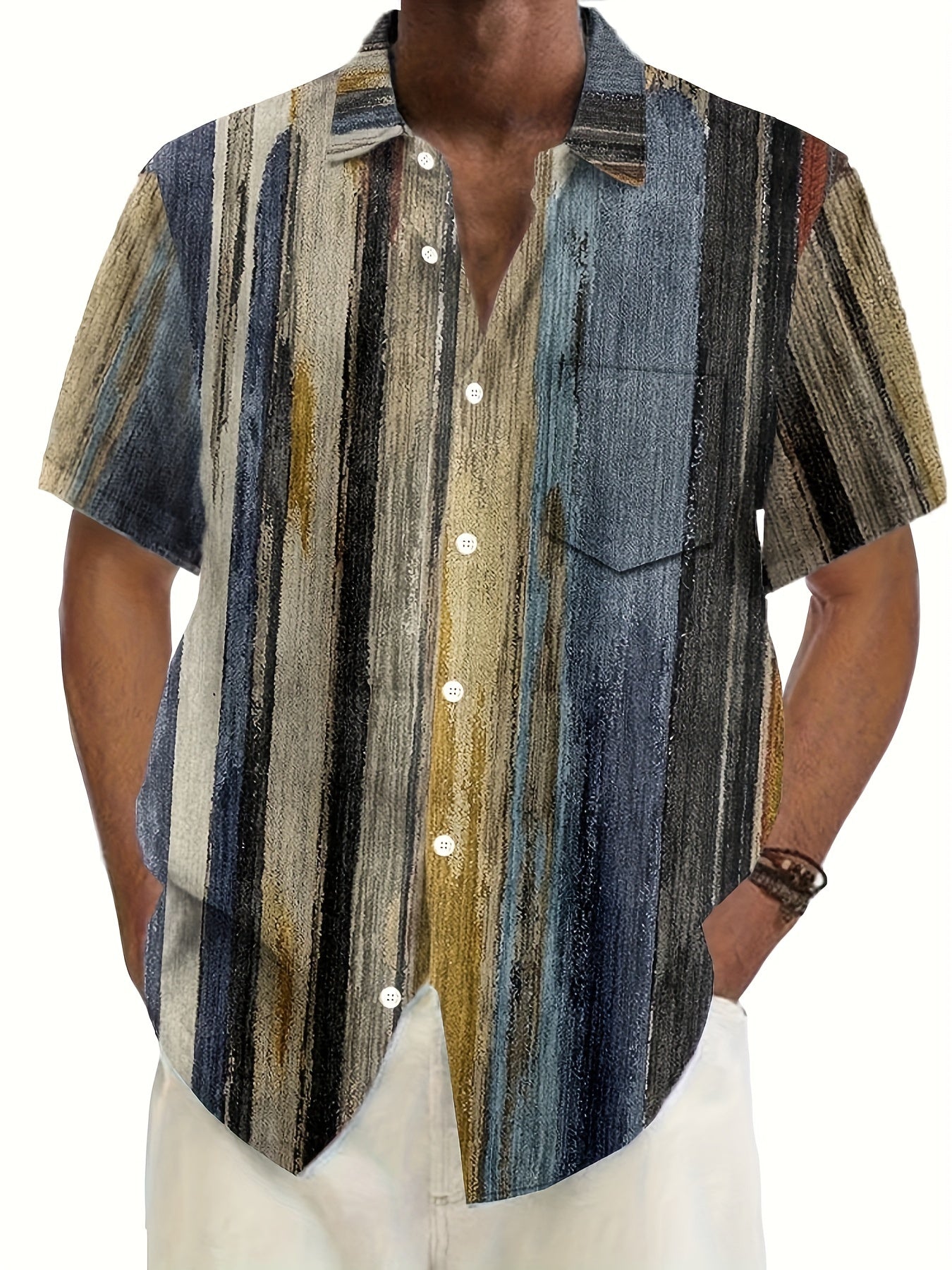 Whiskers Workouts And Wears Mens Retro Striped Shirt