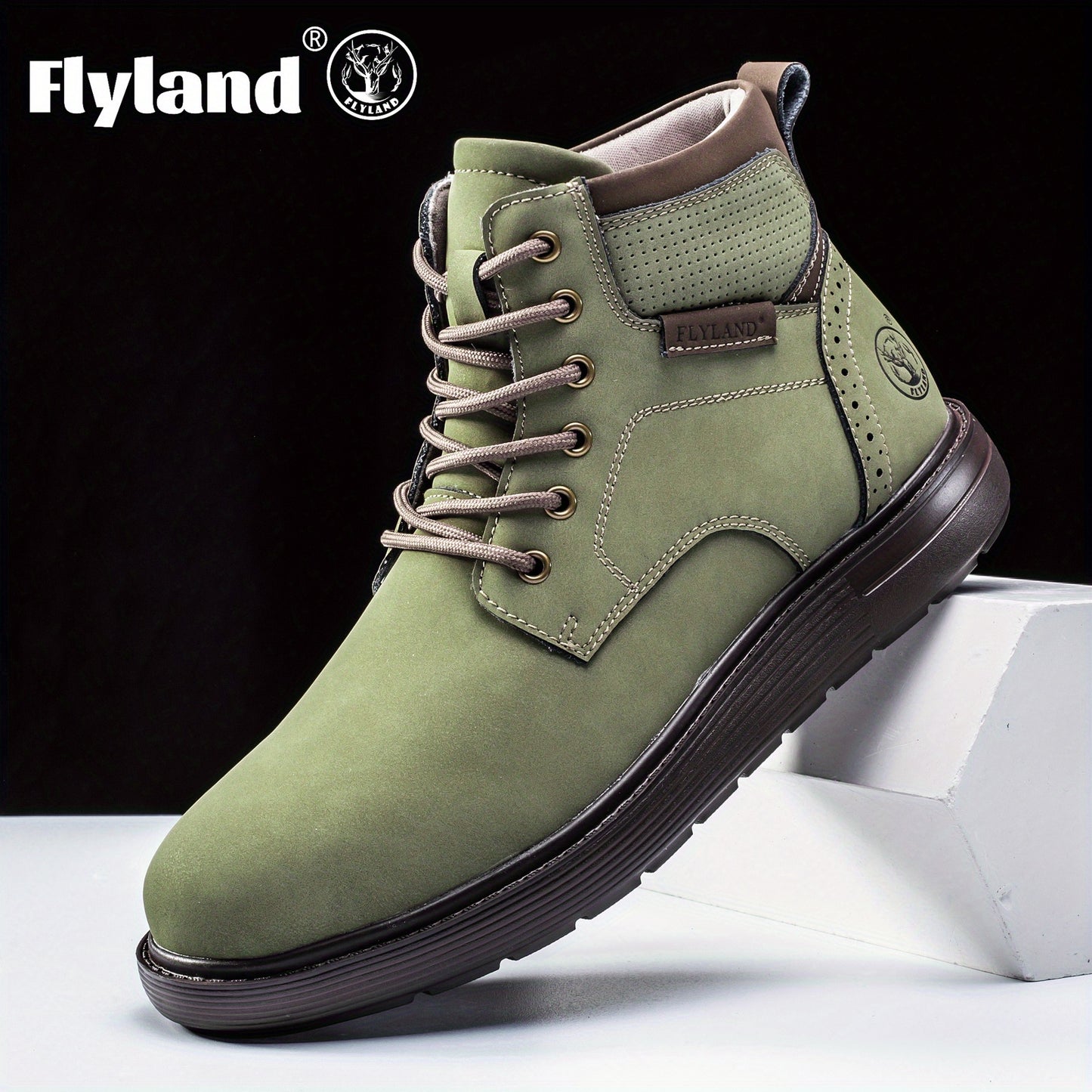 Flyland F2418 Men's Premium Genuine Leather Chukka Boots