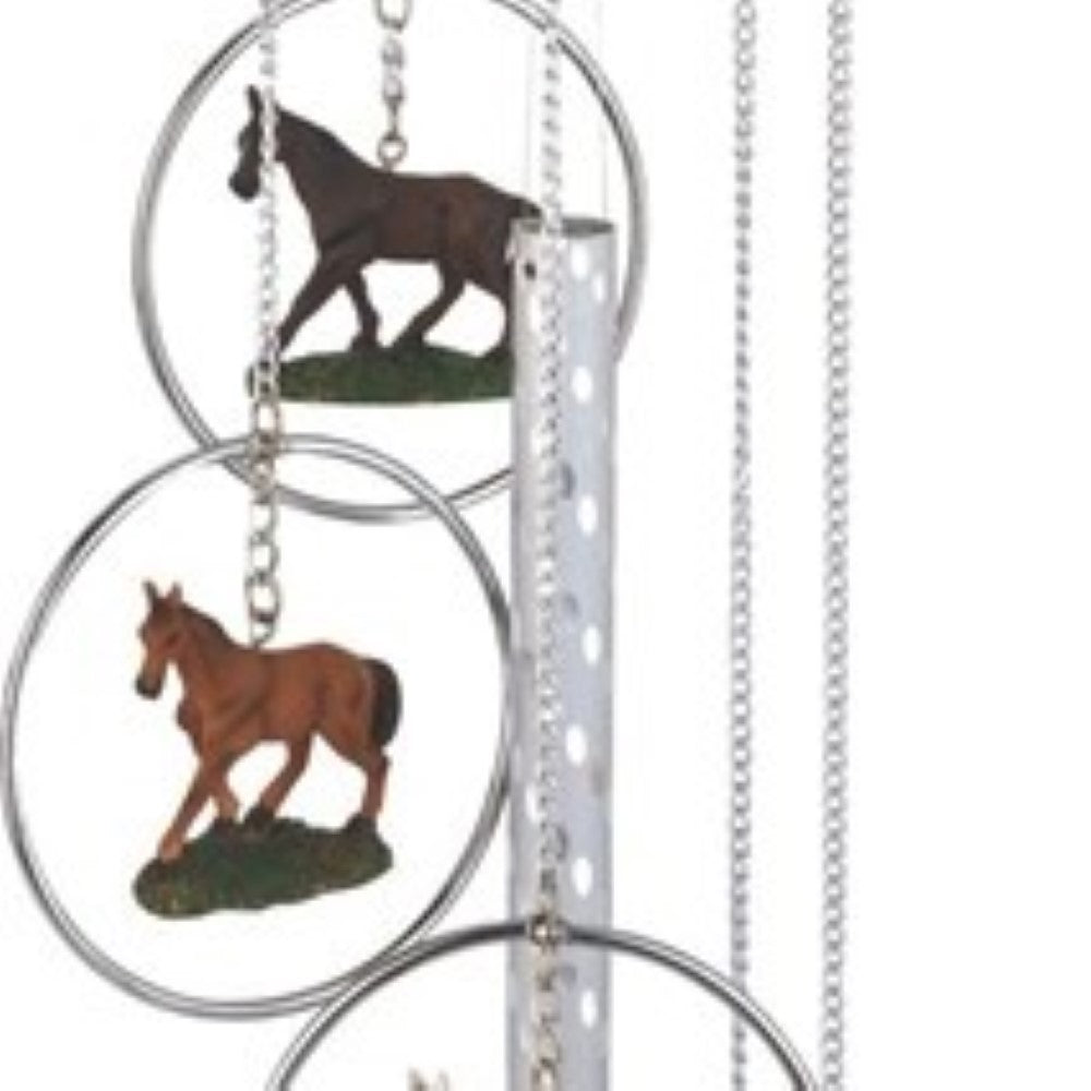 Polyresin Horse Wind Chime Statue Set for Home Decor